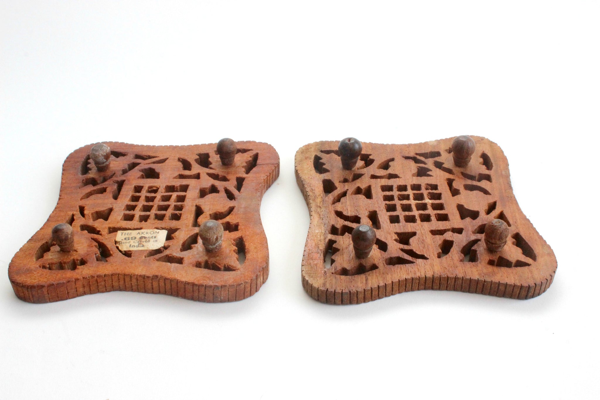Hand Carved Wooden Trivets, Bohemian Style, Kitchen Decor