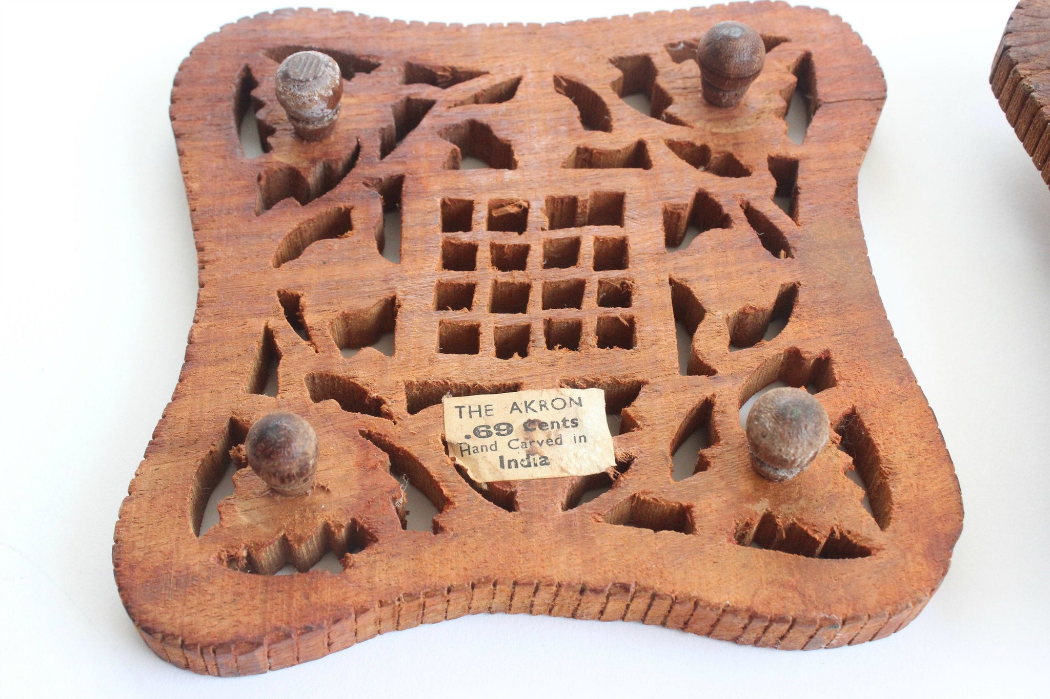 Hand Carved Wooden Trivets, Bohemian Style, Kitchen Decor