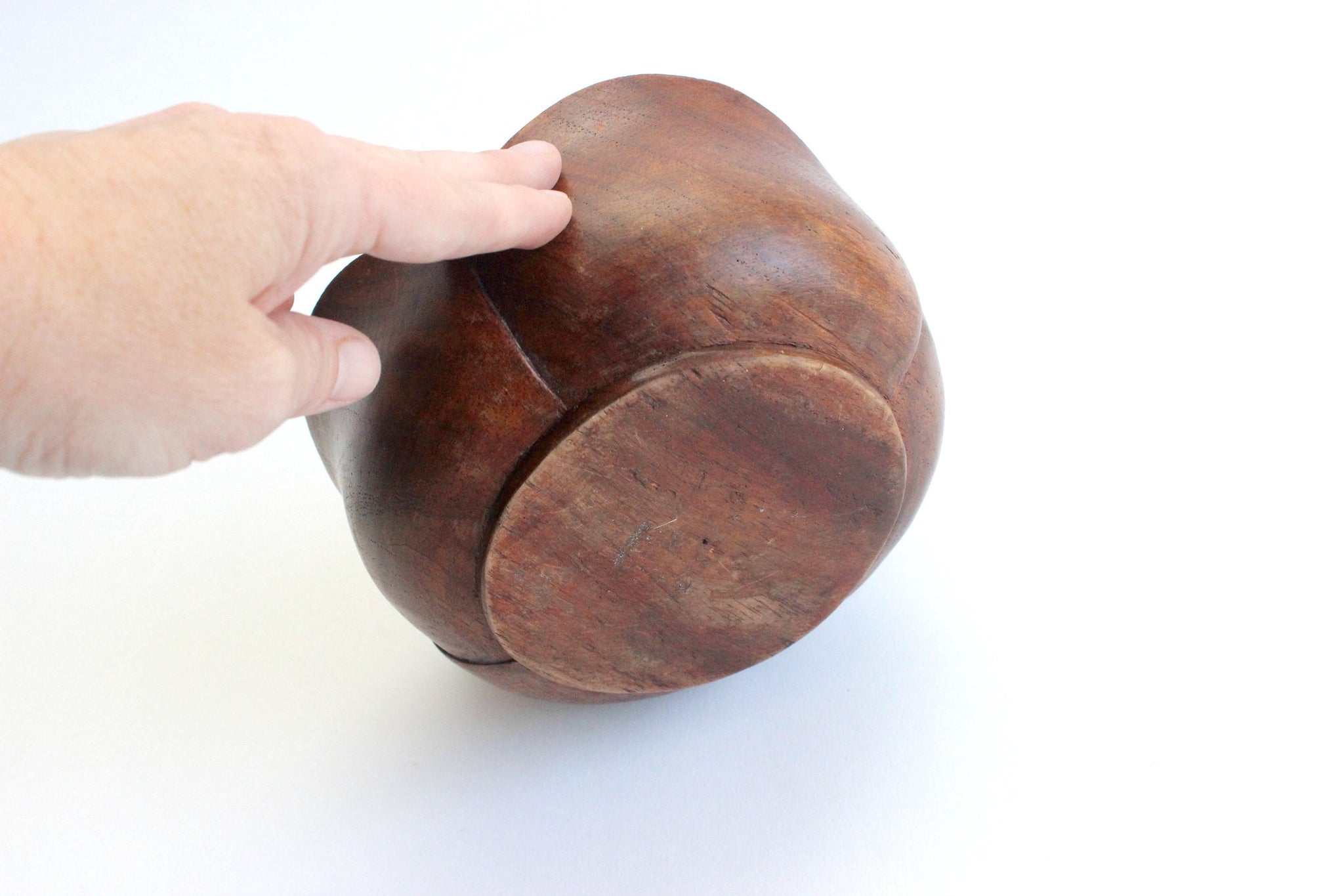 Decorative Wood Bowl with Lid, Mid Century Home Decor