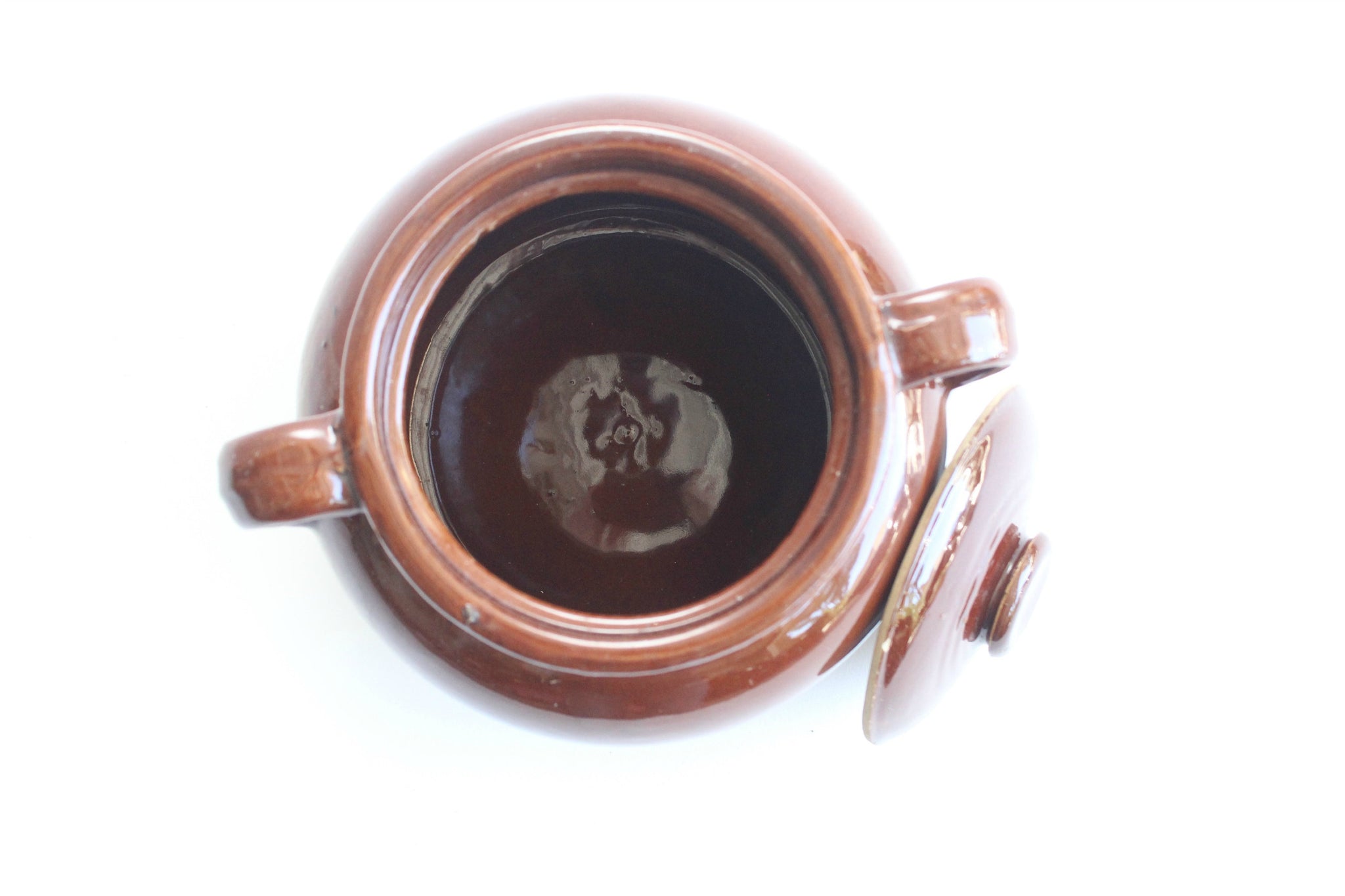 Vintage Stoneware Crock Pot, Glazed Ceramic Planter