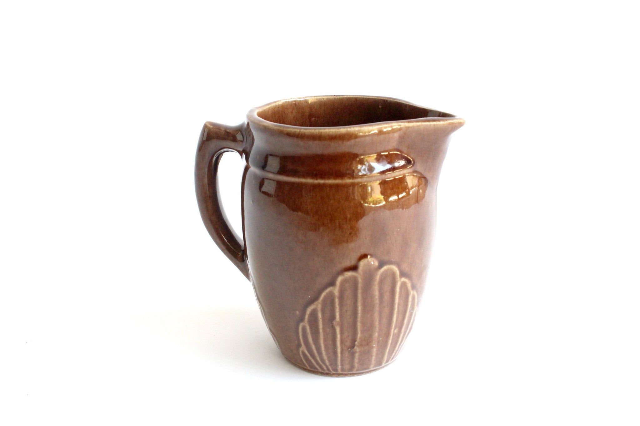 Glazed Ceramic Pitcher, Vintage Stoneware Vase