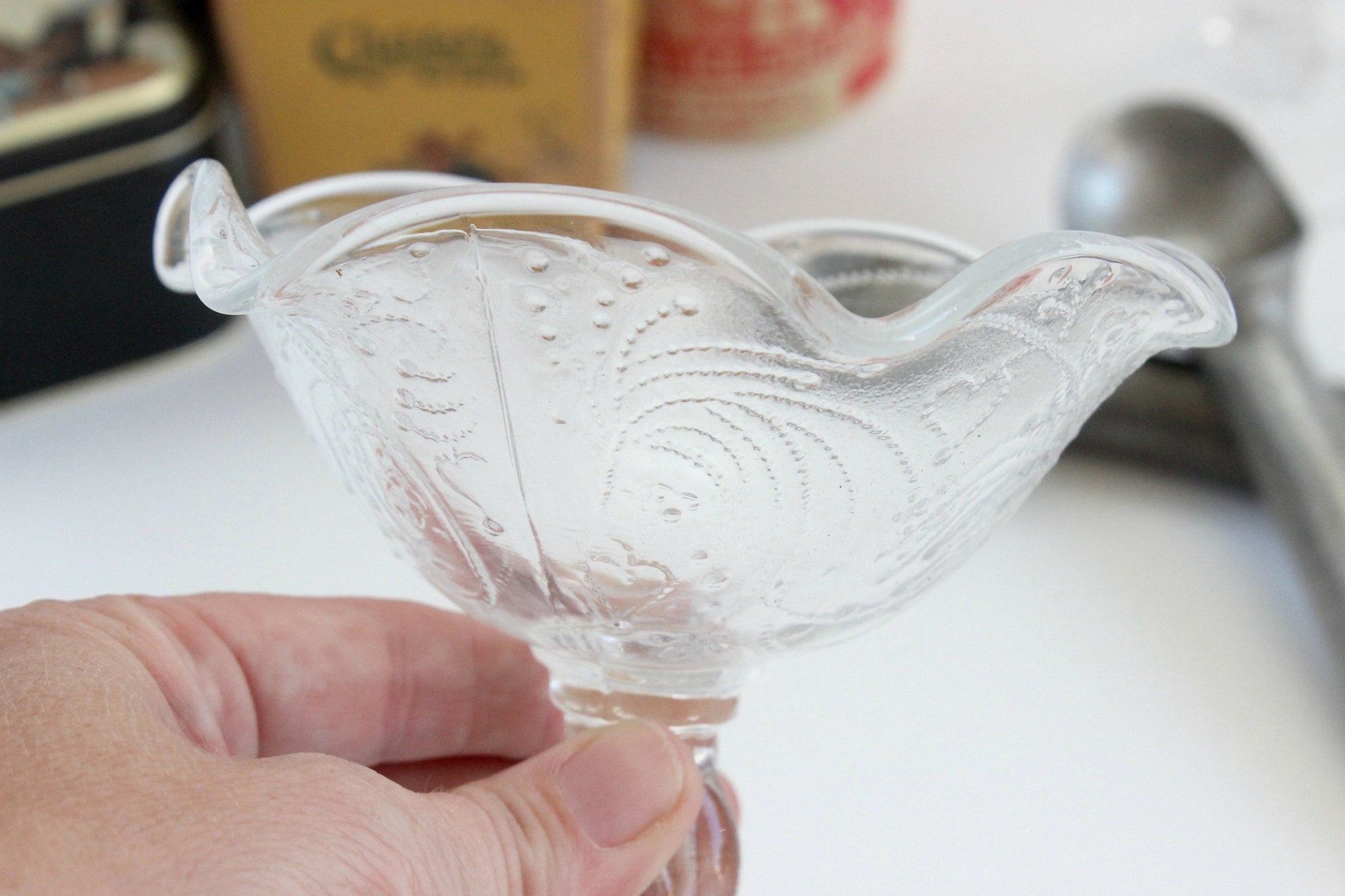 Vintage Ice Cream Sundae Bowls, Glass Dessert Cups