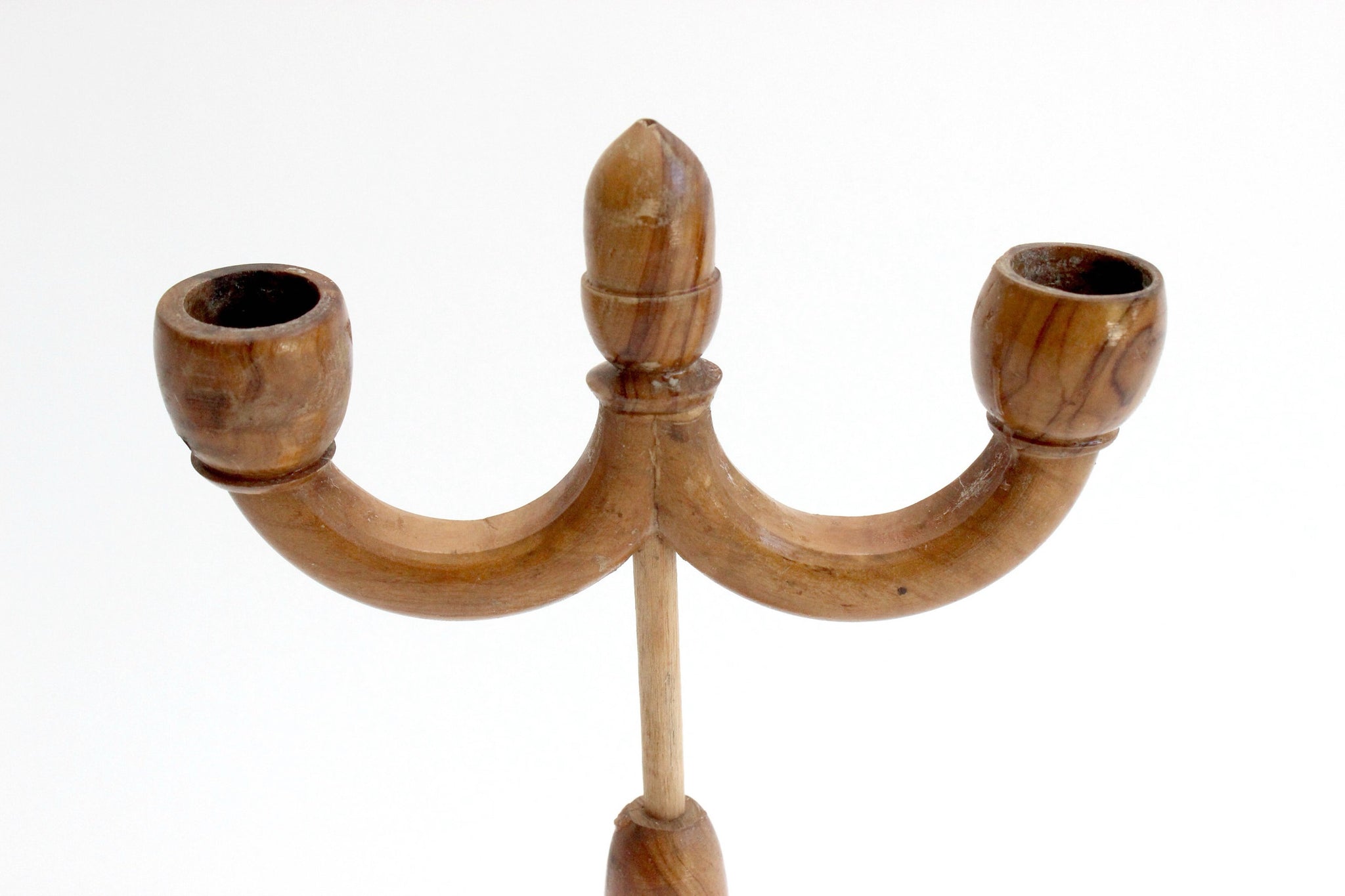 Wood Candlestick Holder, Mid Century Home Decor, Gothic Style Candle Holder