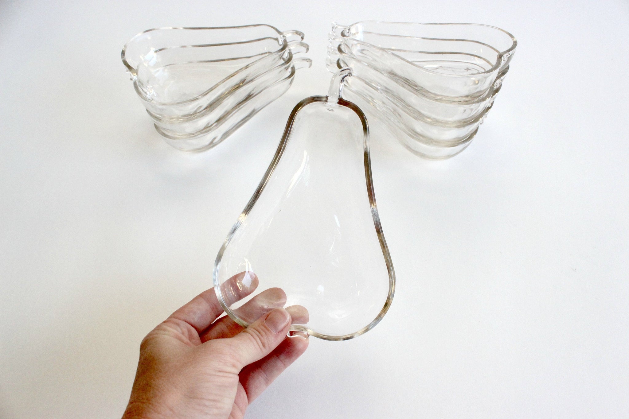 Glass Pear Dish, Small Pear Shaped Bowl, Side Dish Serving Bowl, Fall Kitchen Decor