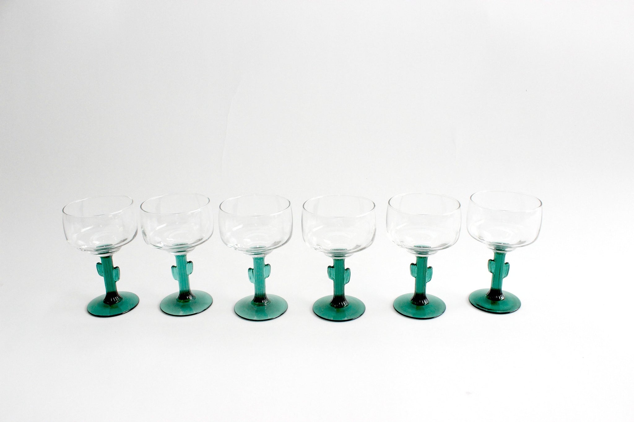 Cactus Stem Margarita Glasses, Vintage Drink & Barware