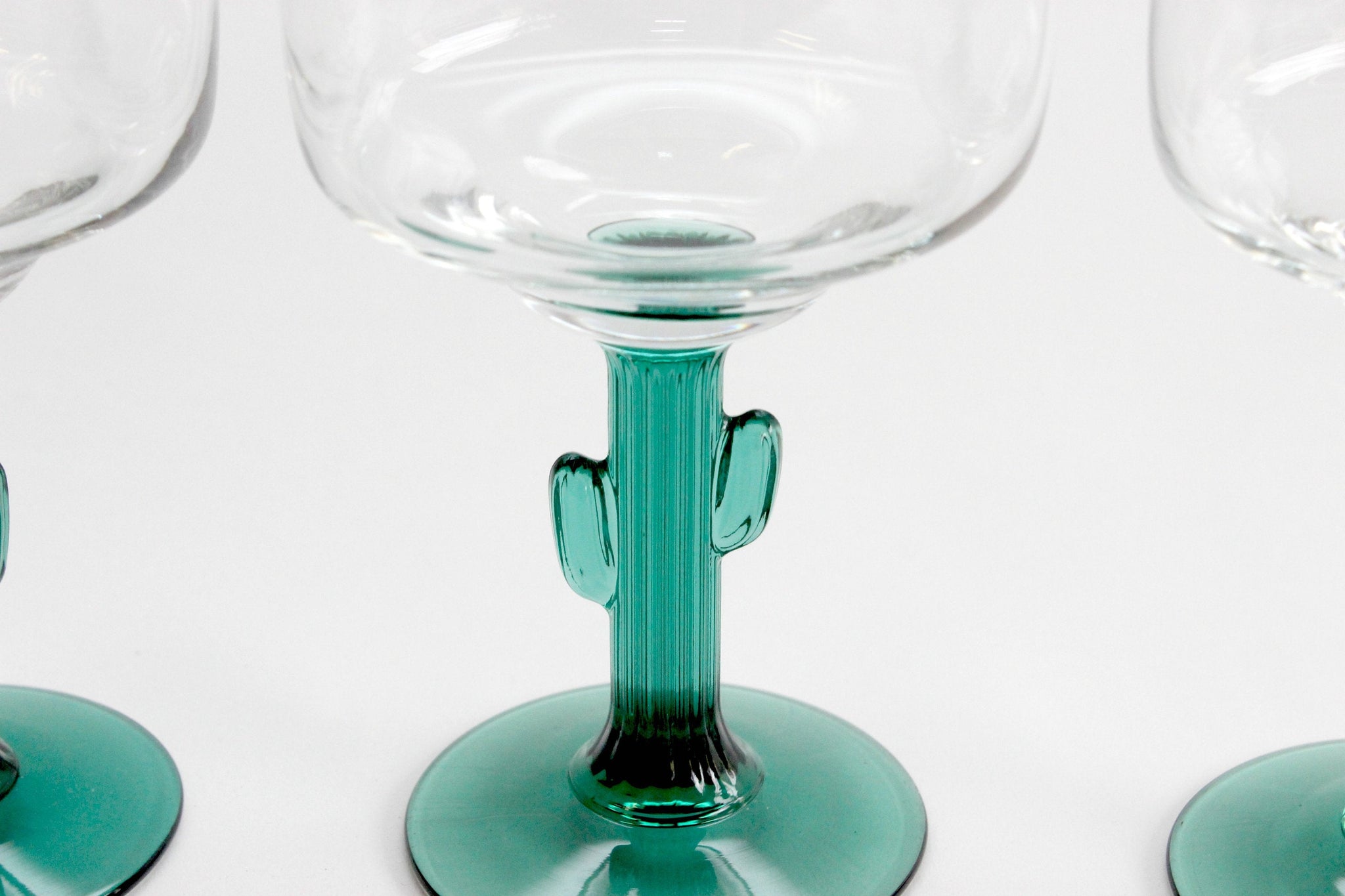 Cactus Stem Margarita Glasses, Vintage Drink & Barware