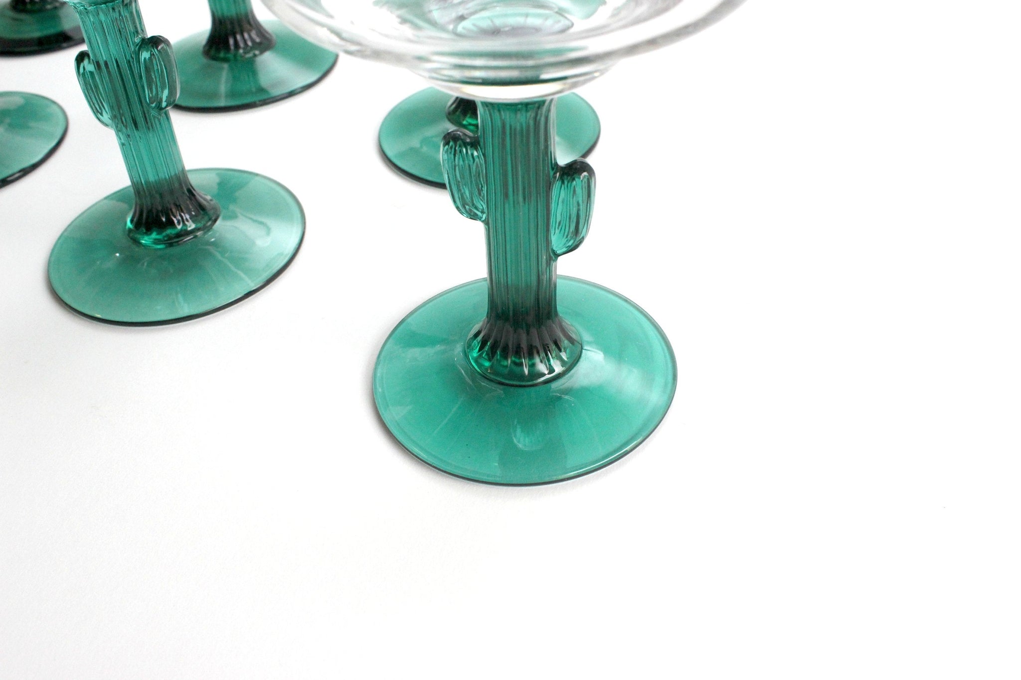 Cactus Stem Margarita Glasses, Vintage Drink & Barware