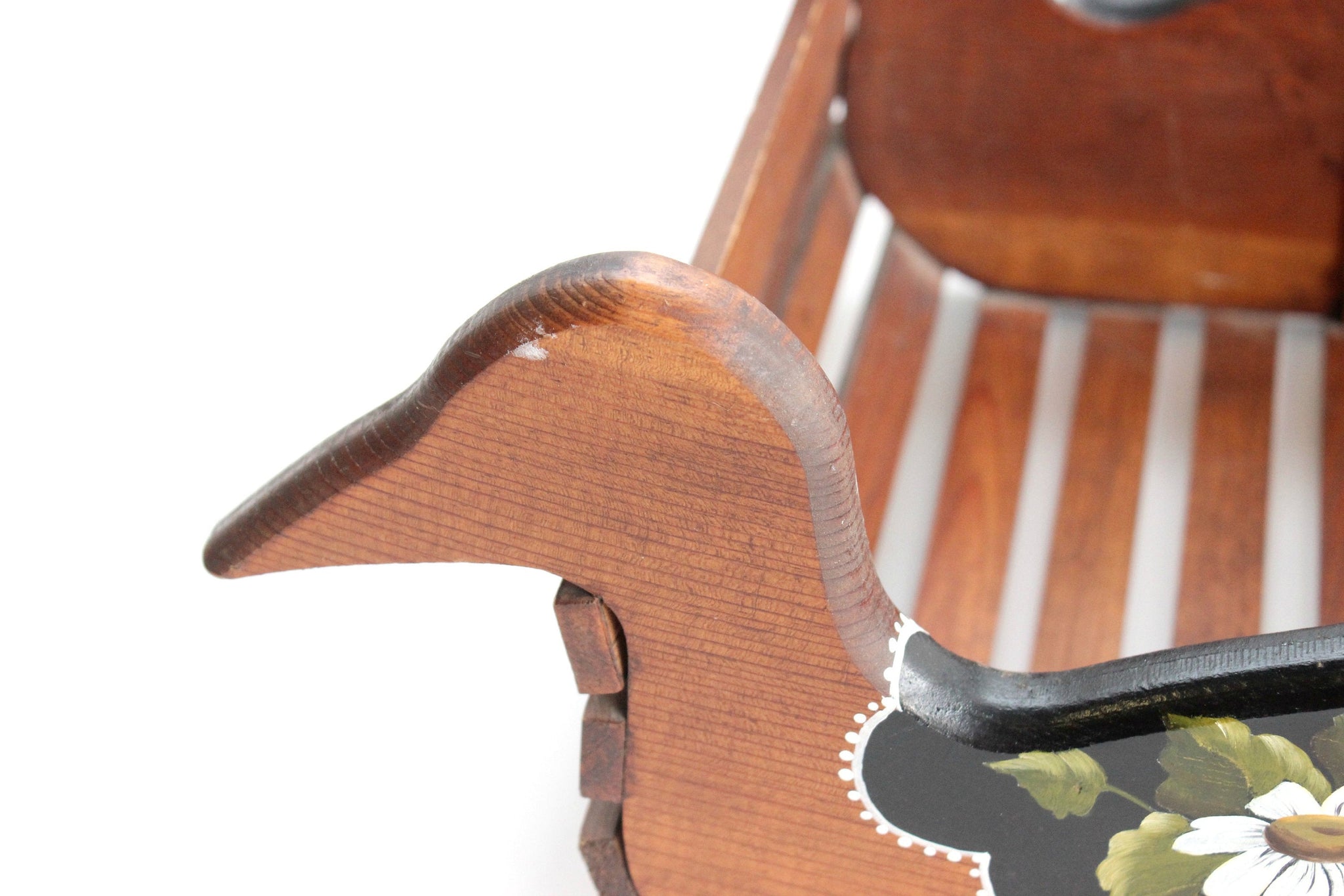 Cabin Decor, Wooden Duck Magazine Holder, Paper Organizer/Basket/Bin, Book Storage