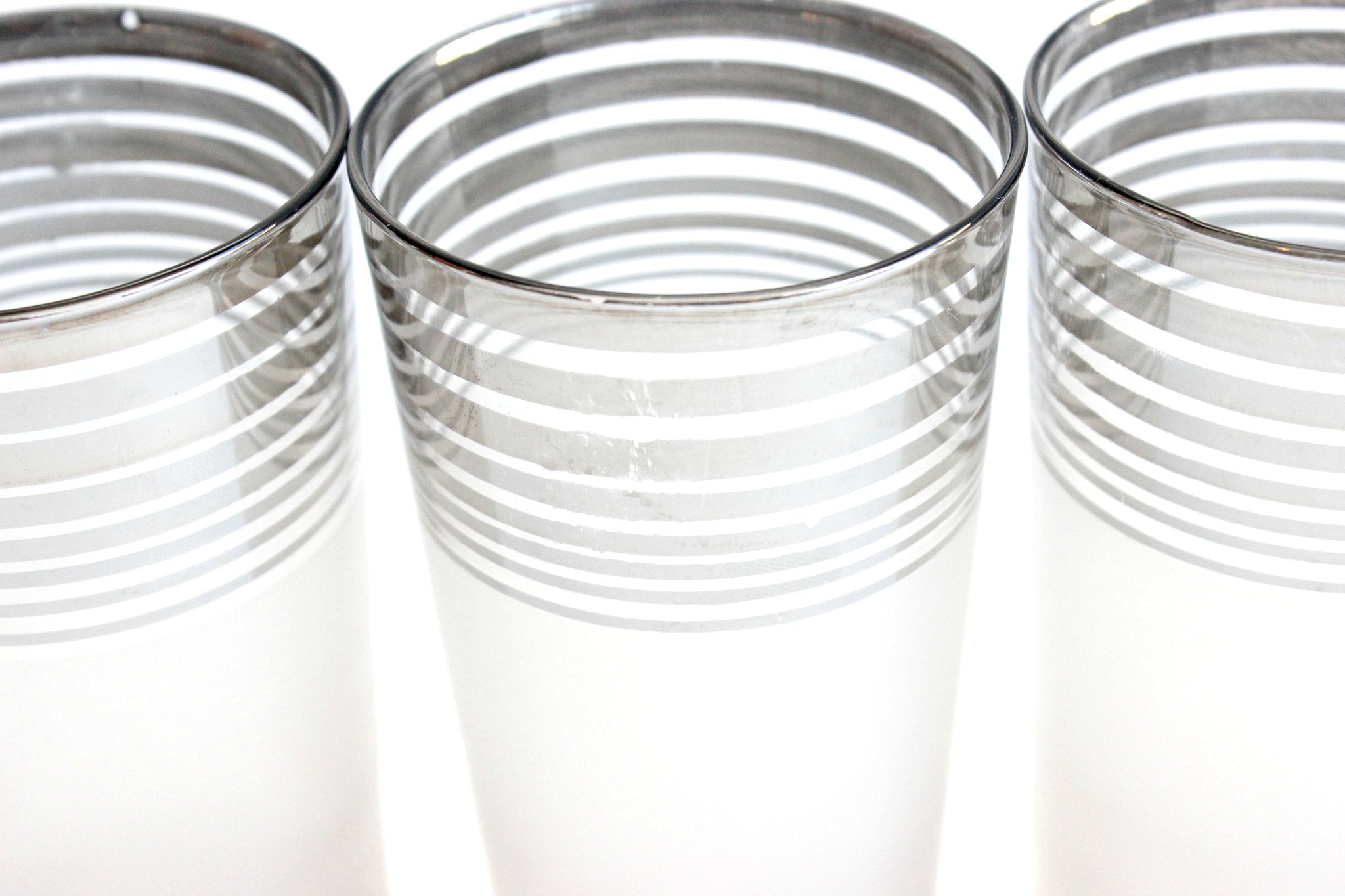 Mid Century Modern Cocktail Tumblers, Frosted Drinking Glasses, Vintage Barware