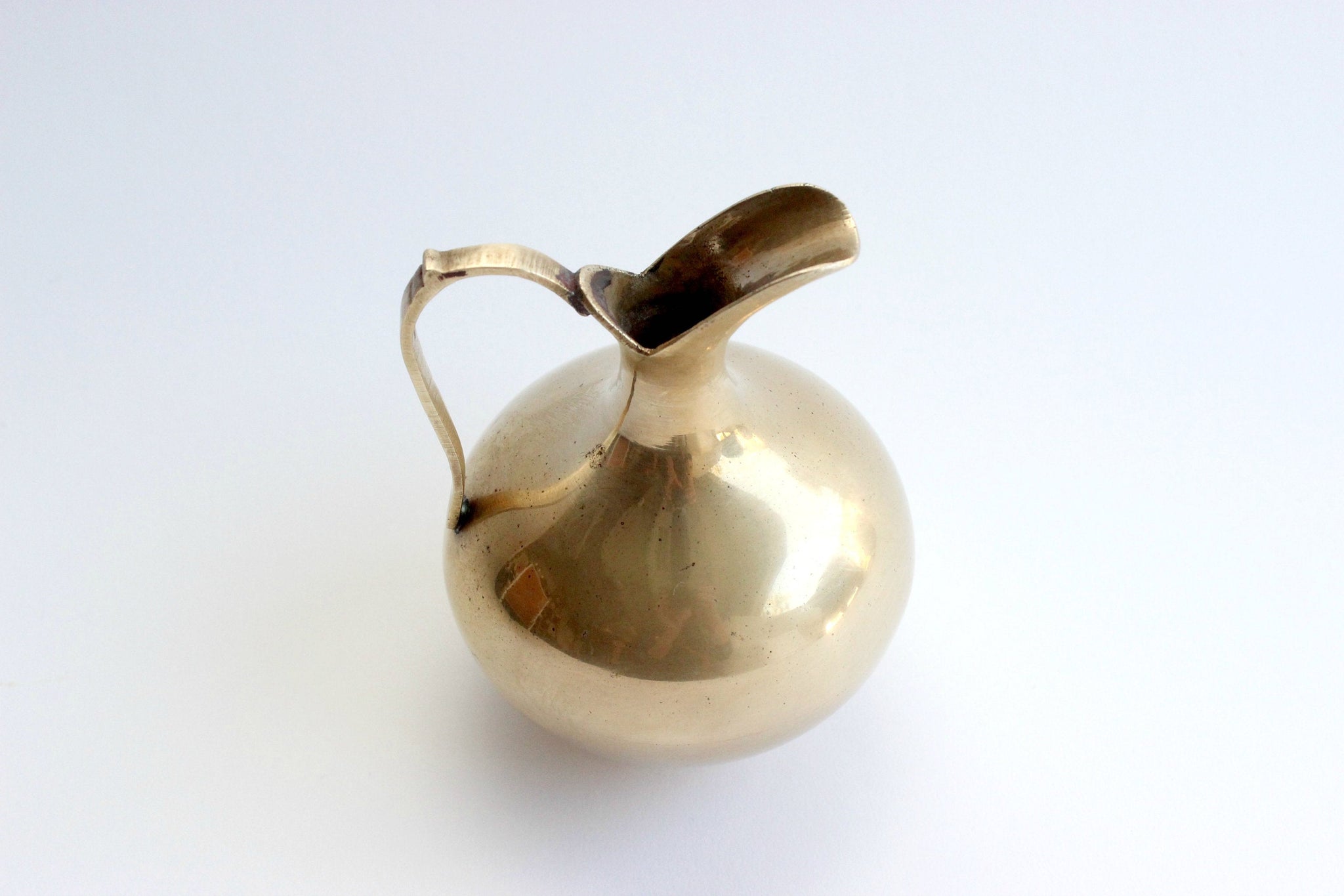 Small Solid Brass Pitcher, Vintage Bud Vase