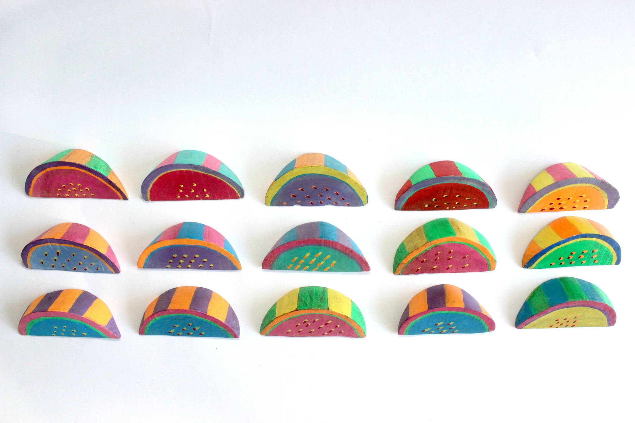 Hand Painted Wooden Watermelon Slices, Summer Table Decor