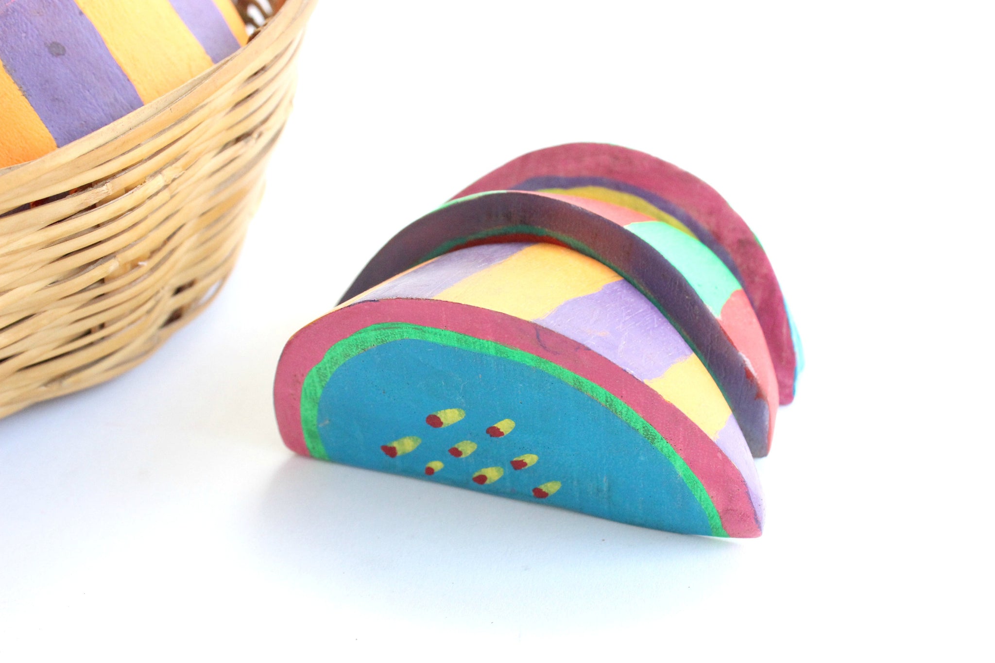 Hand Painted Wooden Watermelon Slices, Summer Table Decor