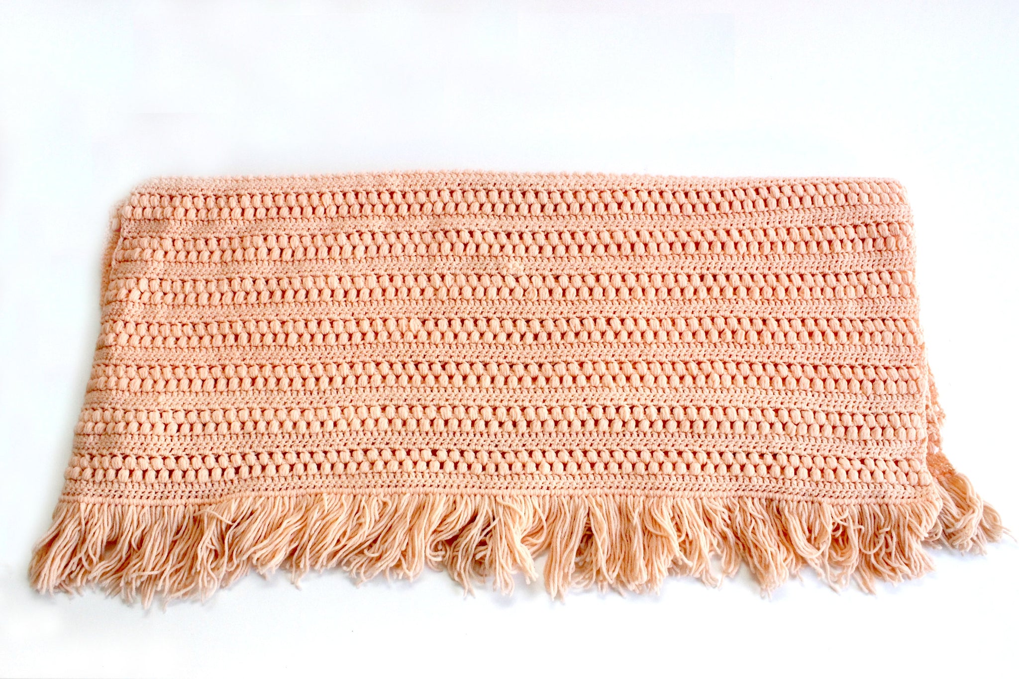 Vintage Knit Blanket, Blush Pink Throw