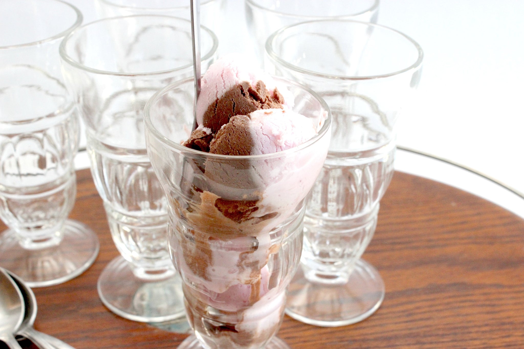 Vintage Milk Shake Glasses, Tall Ice Cream Sundae Cups