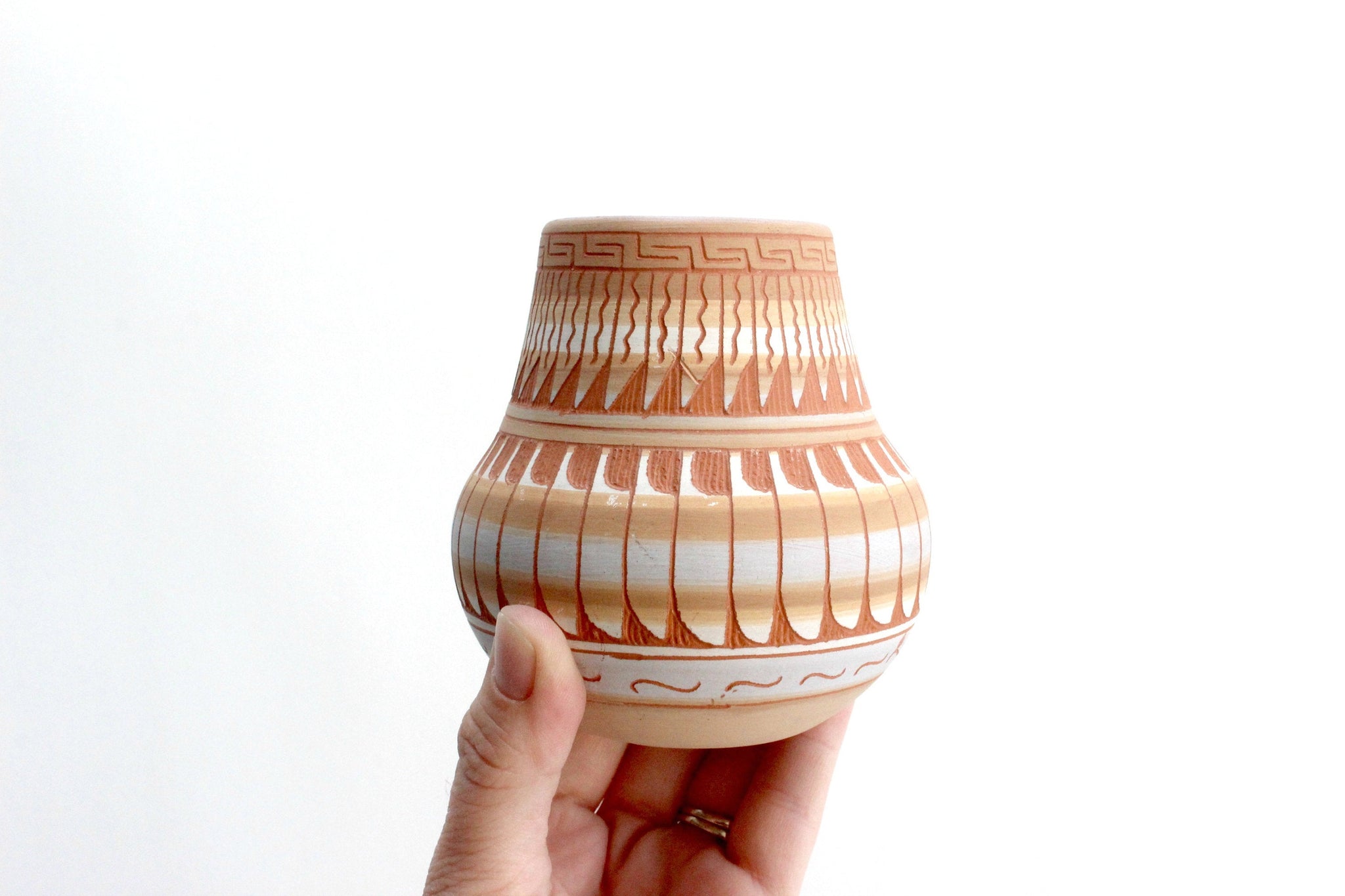Native American Style Clay Pot, Decorative Ceramics, Folk Art
