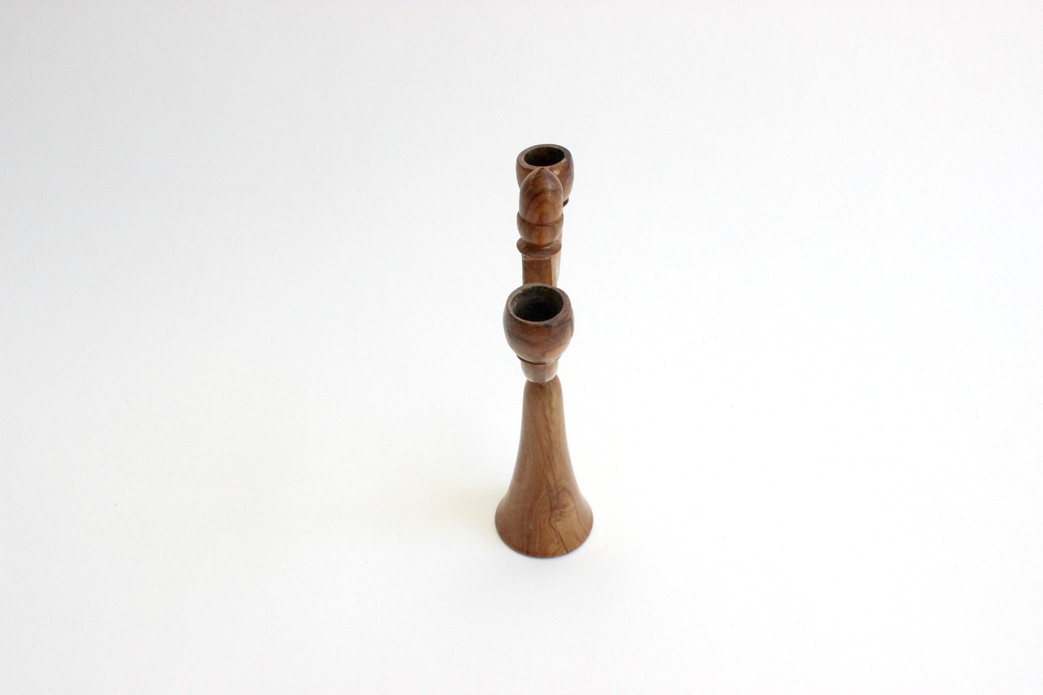 Wood Candlestick Holder, Mid Century Home Decor, Gothic Style Candle Holder