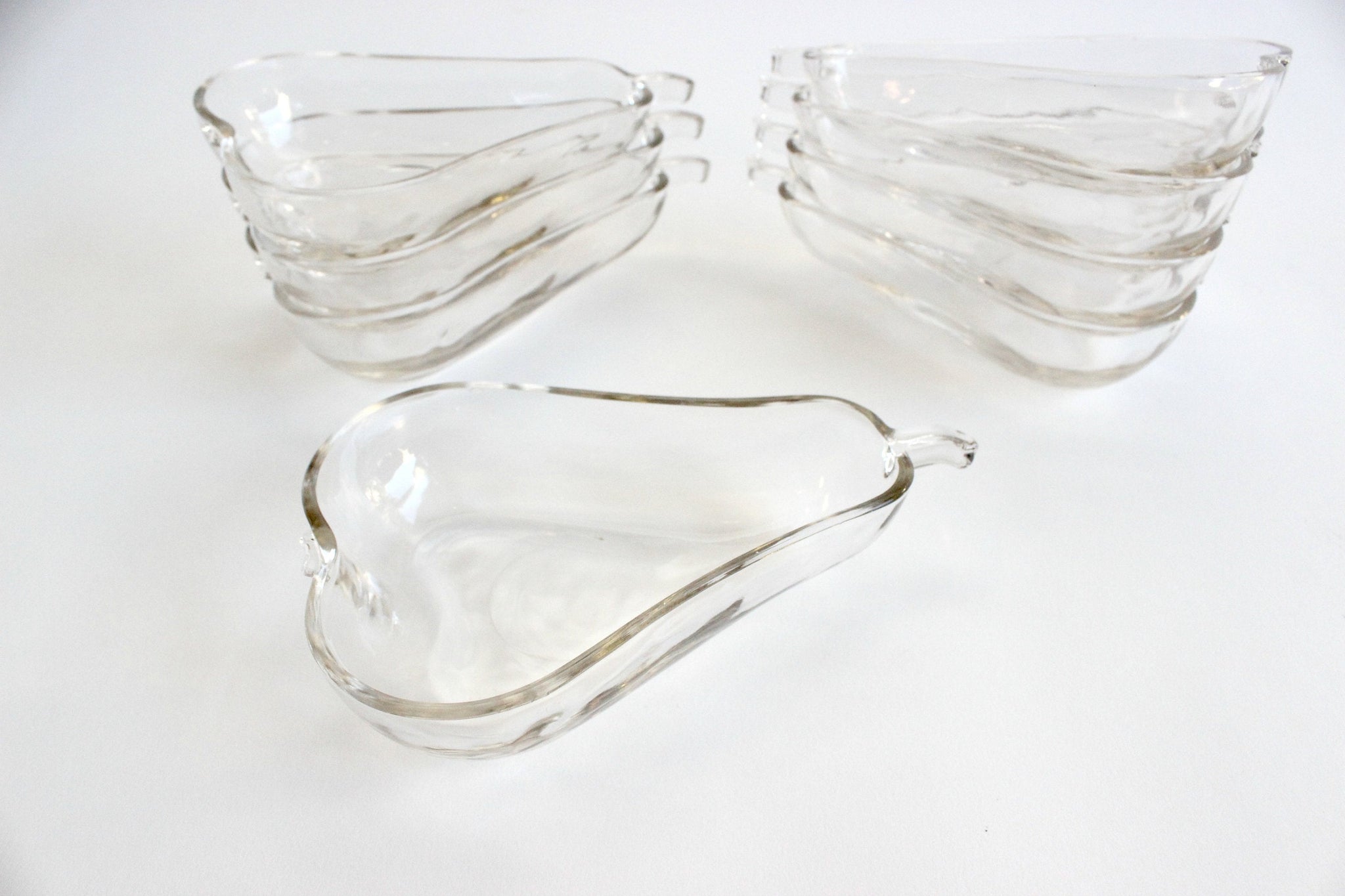 Glass Pear Dish, Small Pear Shaped Bowl, Side Dish Serving Bowl, Fall Kitchen Decor