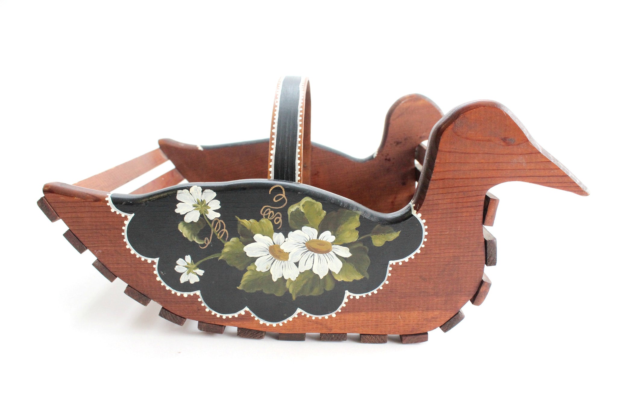 Cabin Decor, Wooden Duck Magazine Holder, Paper Organizer/Basket/Bin, Book Storage