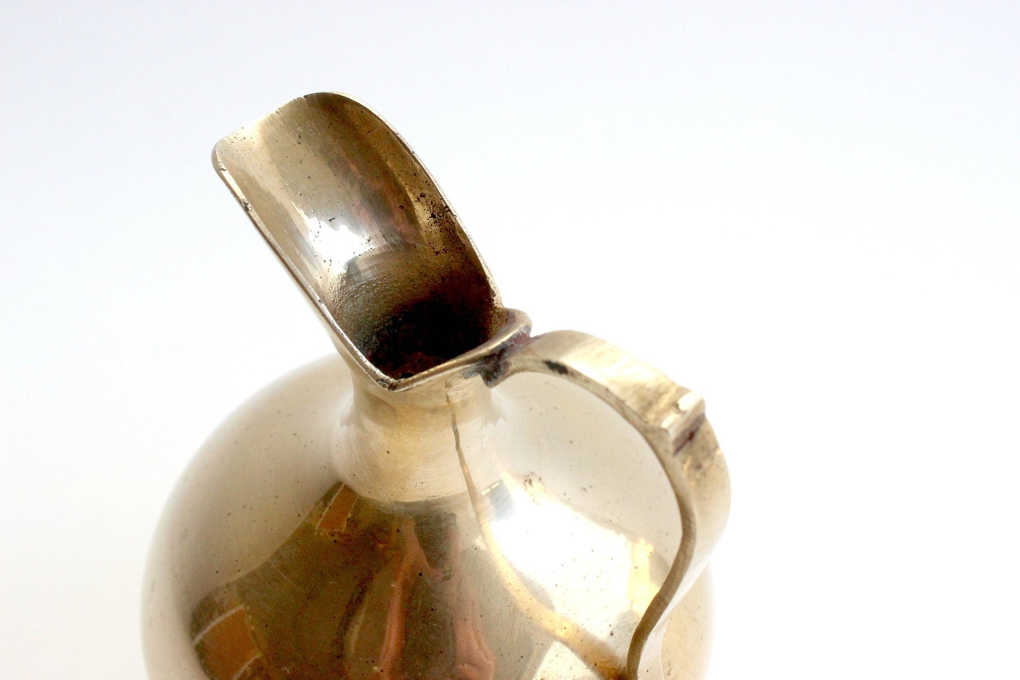 Small Solid Brass Pitcher, Vintage Bud Vase