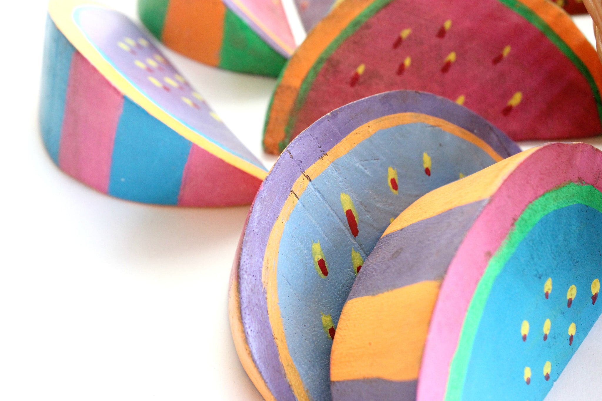 Hand Painted Wooden Watermelon Slices, Summer Table Decor