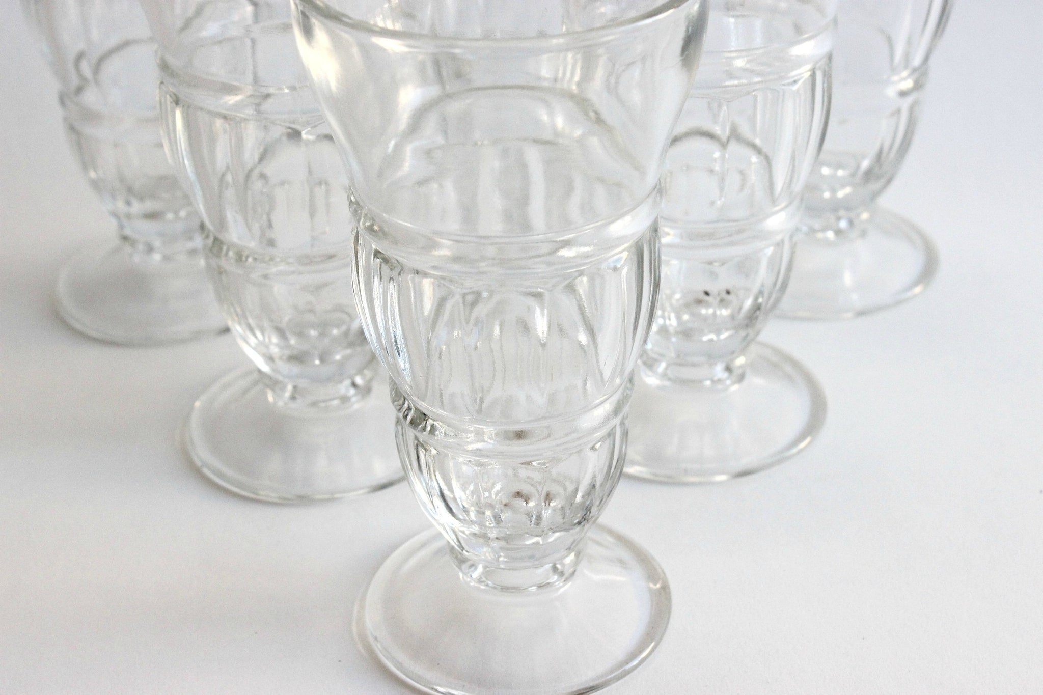 Vintage Milk Shake Glasses, Tall Ice Cream Sundae Cups