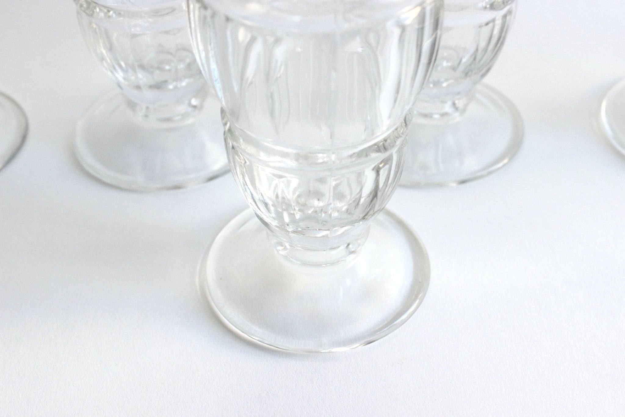 Vintage Milk Shake Glasses, Tall Ice Cream Sundae Cups