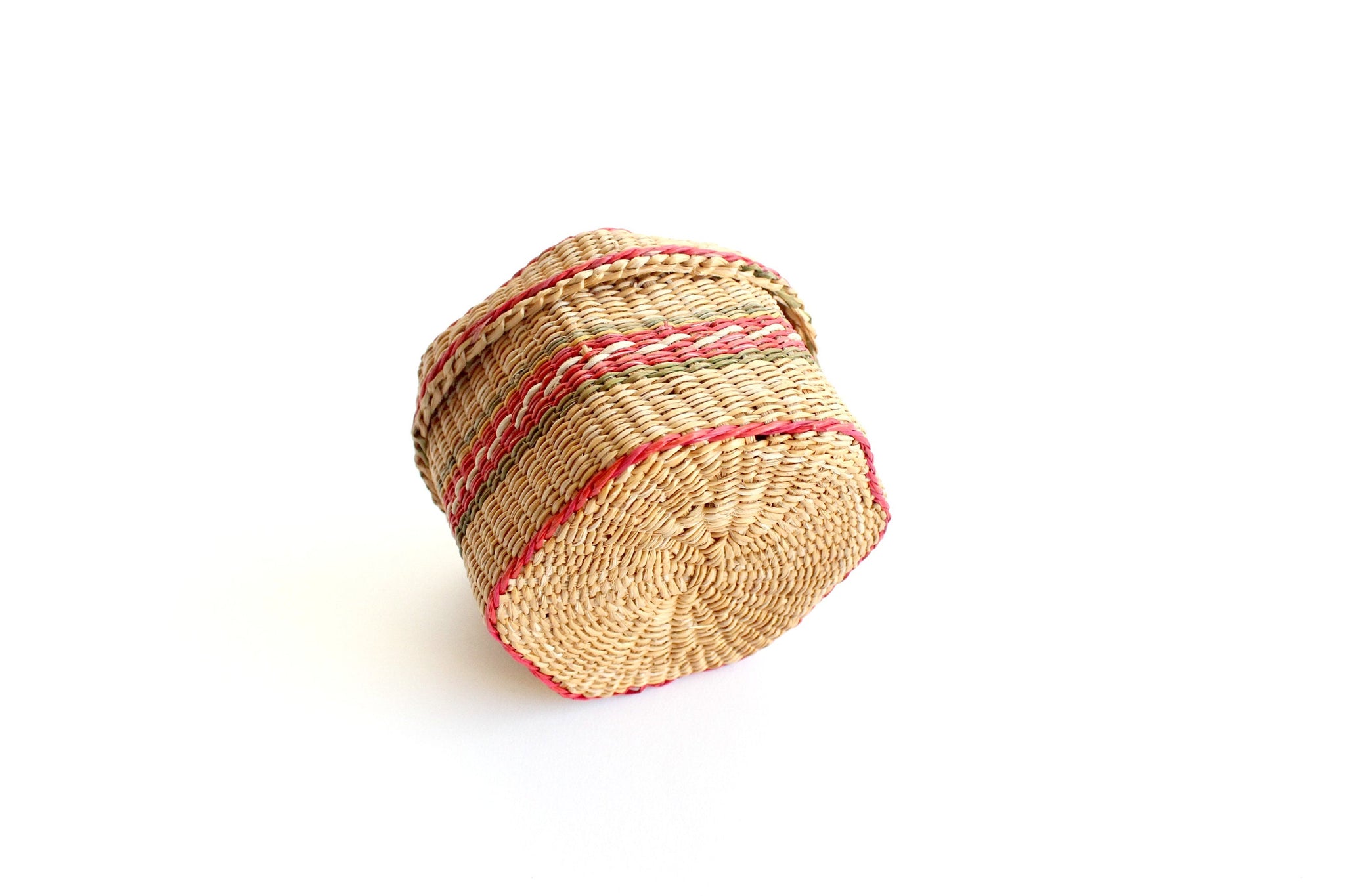 Vintage Woven Basket With Lid