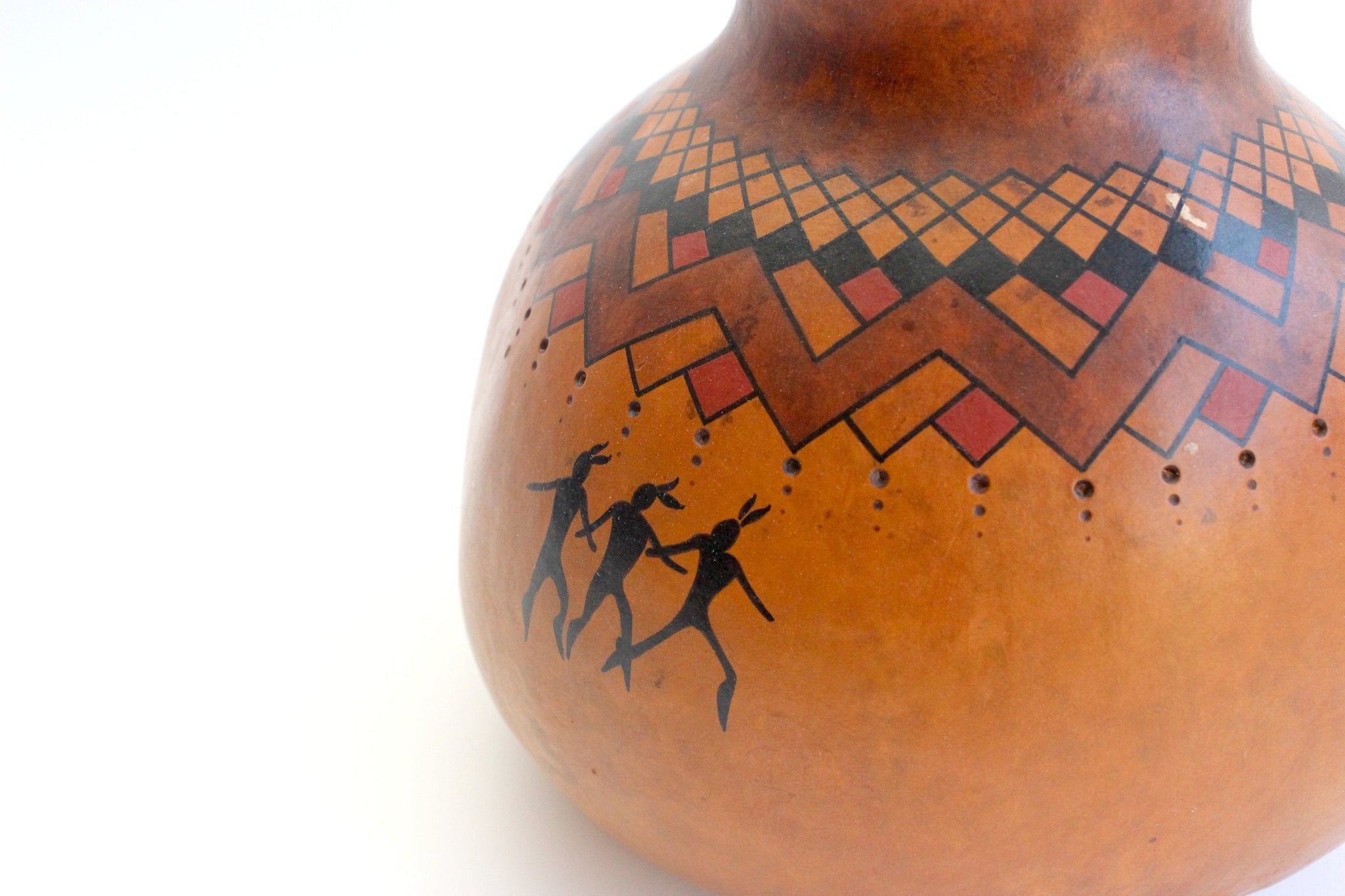 Native American Decorative Gourd, David Snooks Artist, Washoe Tribe Folk Art