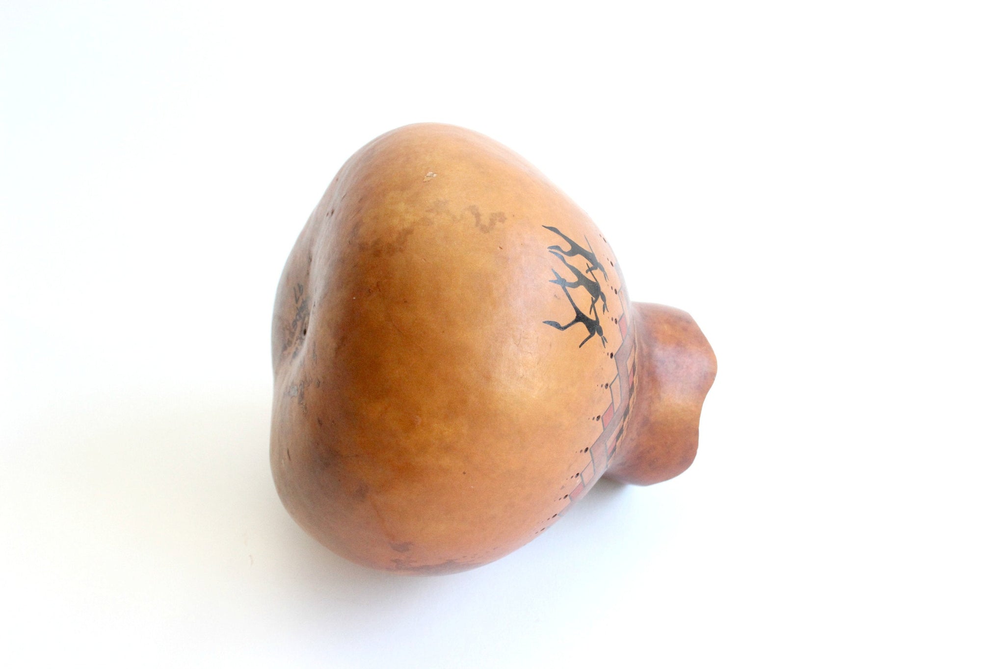 Native American Decorative Gourd, David Snooks Artist, Washoe Tribe Folk Art