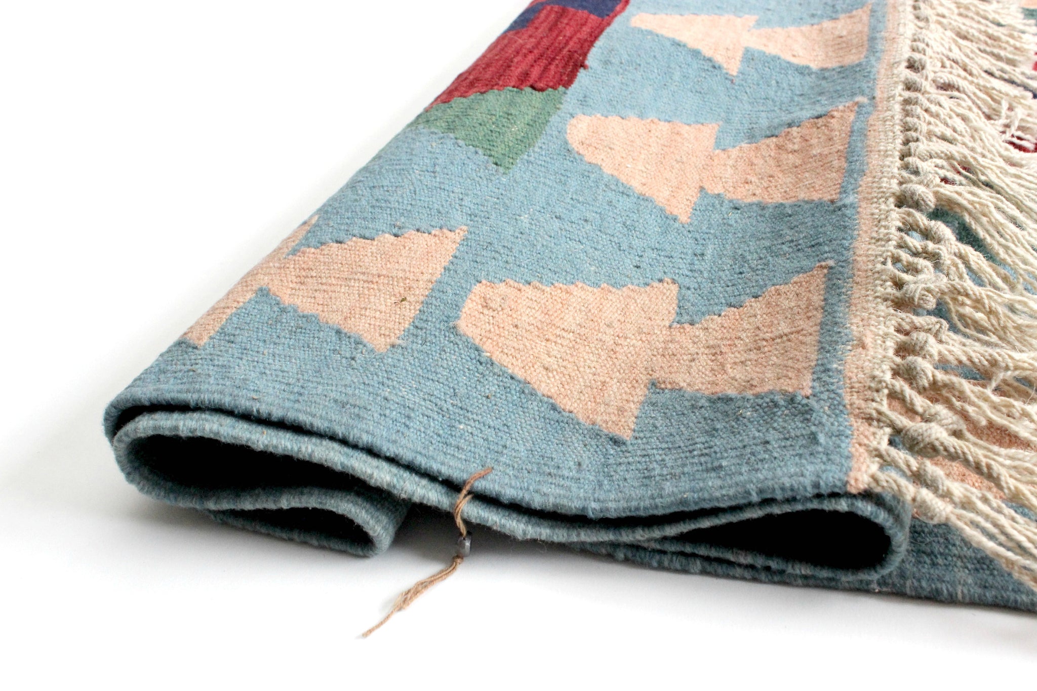Vintage Turkish Kilim Rug, Hand Woven Geometric Rug, 4' x 6' Wool Area Rug