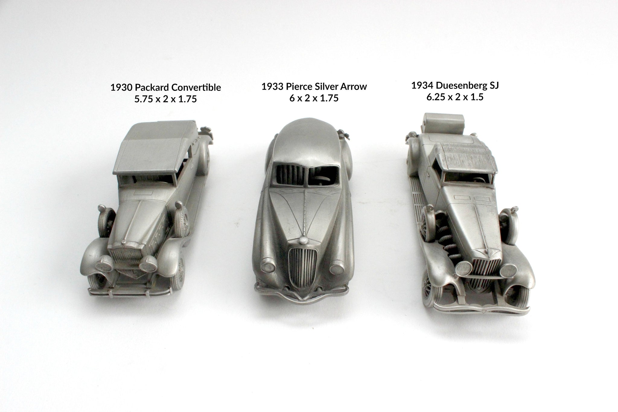 Vintage Pewter Car Figurines, Automobile Collectible Figurines, Boys Room Decor, Stocking Stuffer Idea