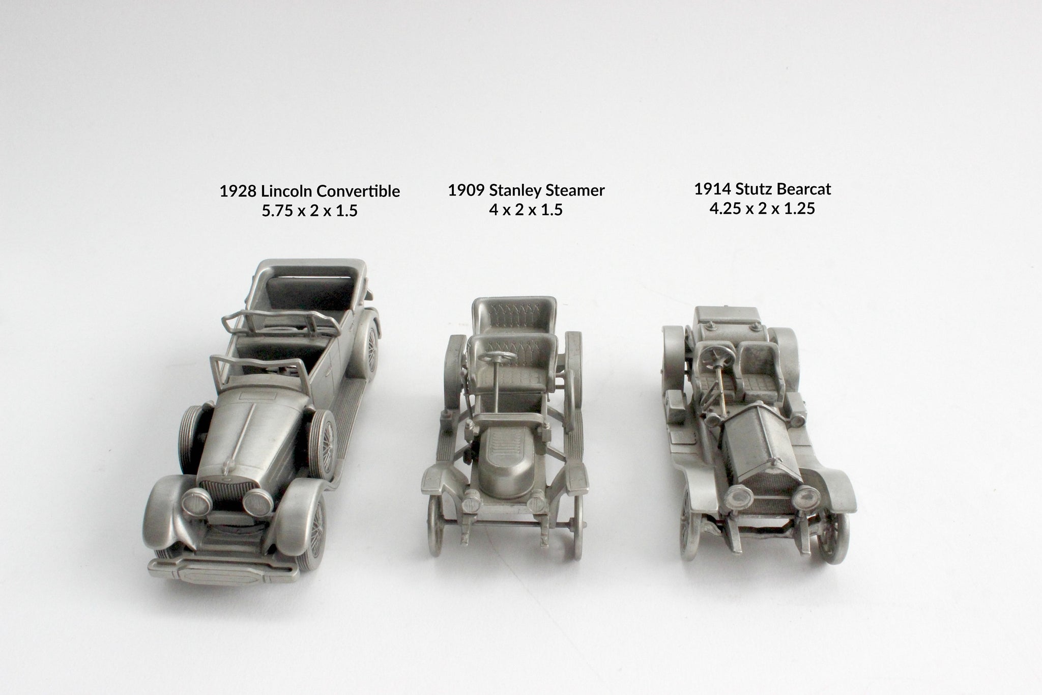Vintage Pewter Car Figurines, Automobile Collectible Figurines, Boys Room Decor, Stocking Stuffer Idea