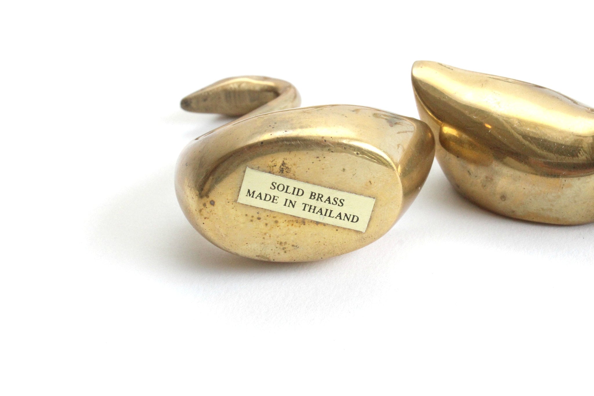 Brass Swan Ring Holders, Bird Figurine, Stocking Stuffer