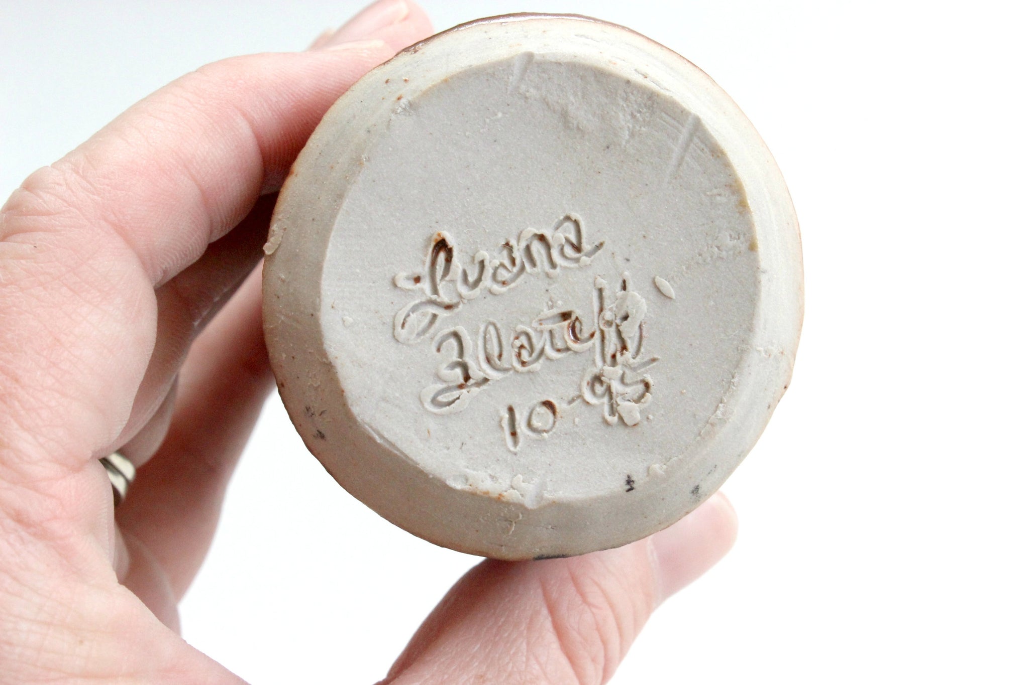 Vintage Stoneware Bud Vase, Glazed Stoneware Bottle