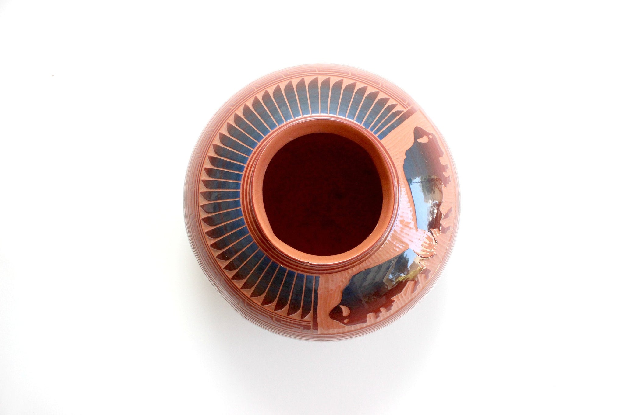 Native American Pottery, Signed Navajo Red Clay Pot