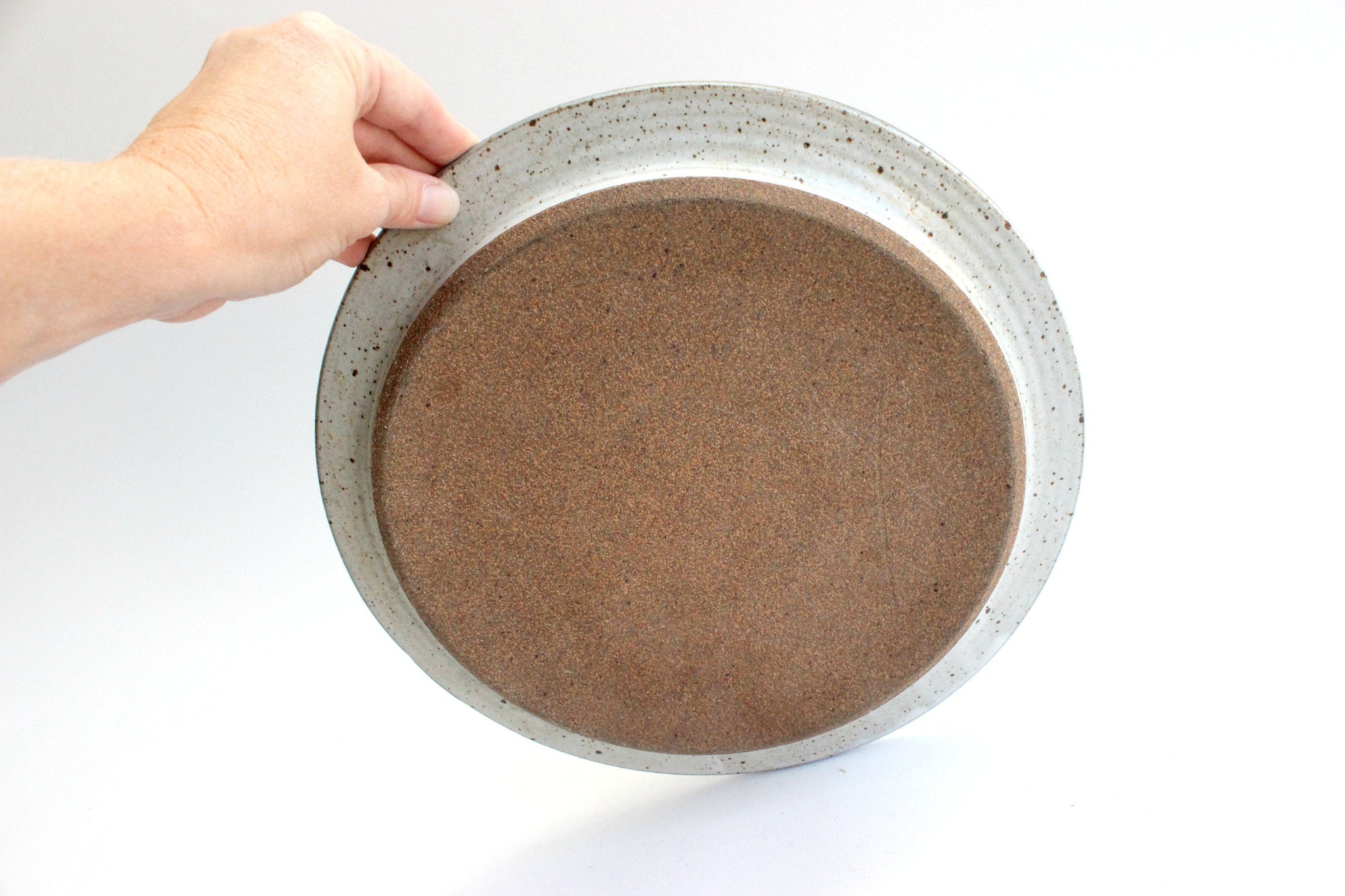 Vintage Stoneware Chips & Salsa Plate, Chip and Dip Platter, Ceramic Servingware