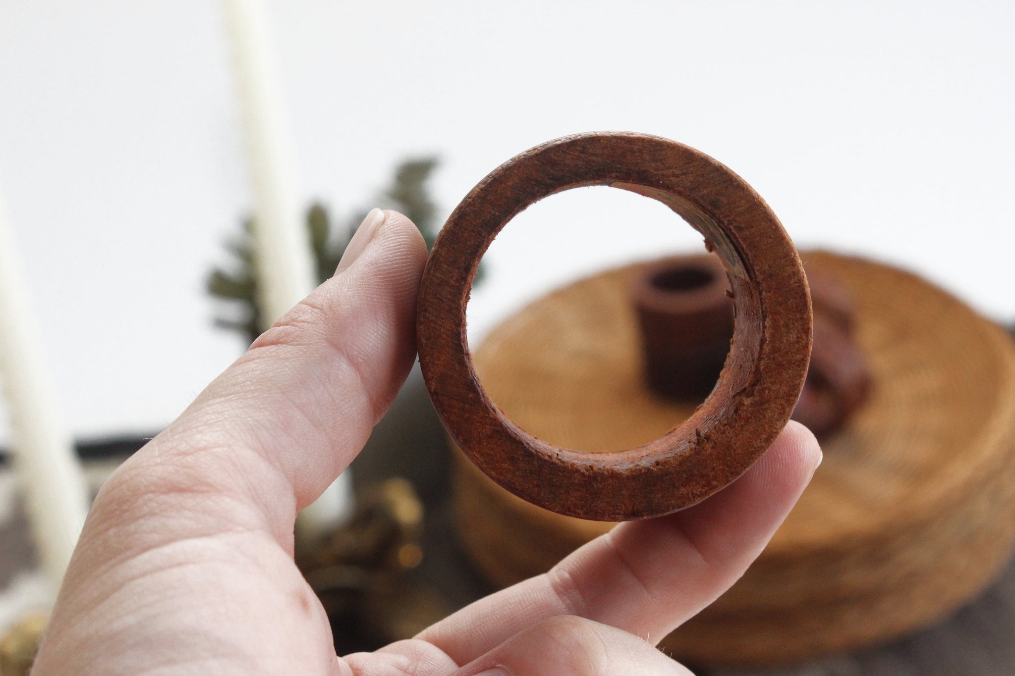 Carved Wood Napkin Rings, Boho Style Dining