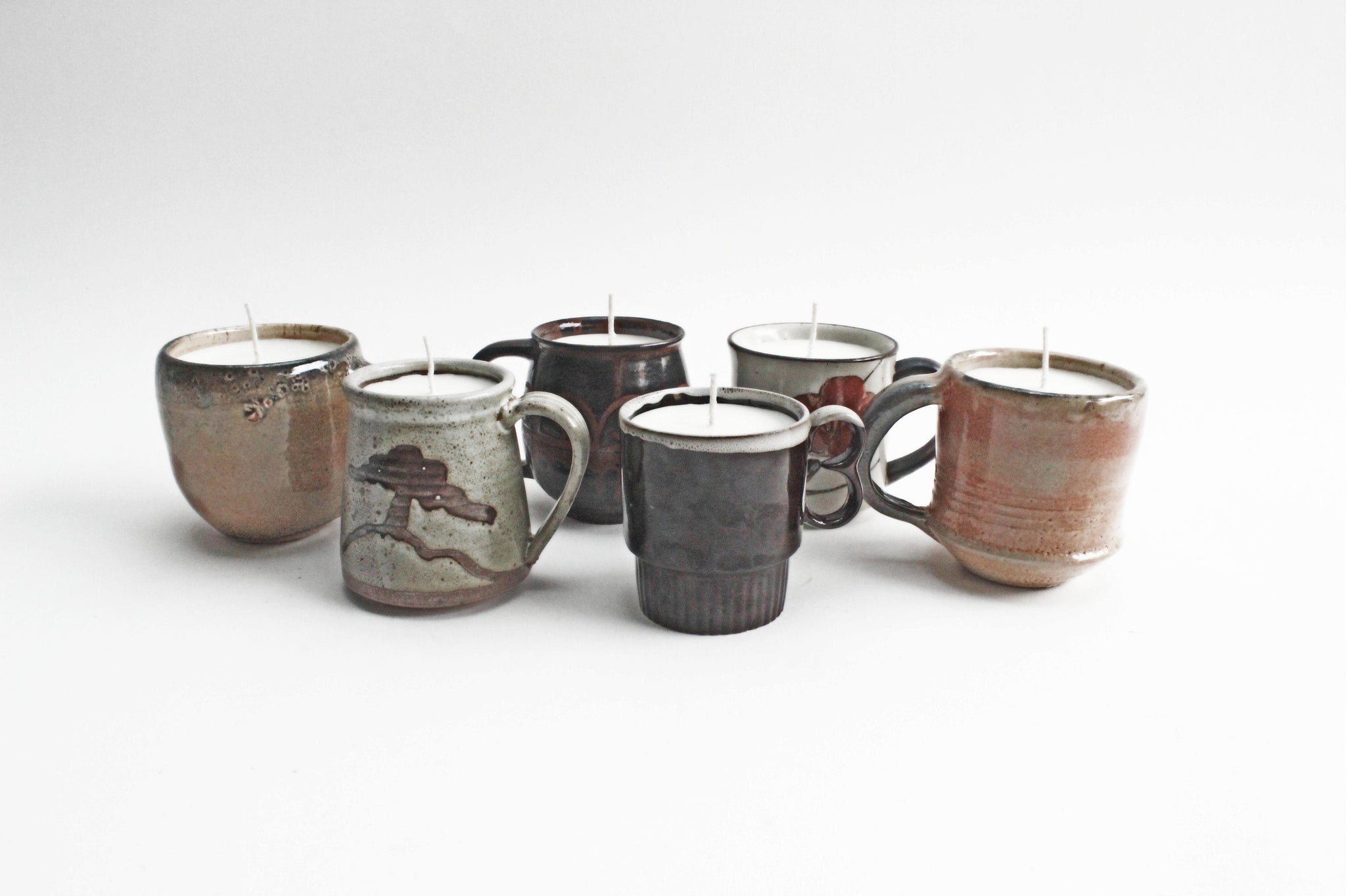 Stoneware Mug Candles, Hand Poured Soy Wax, Eco-Friendly Lavender & Rosemary Scented Candle