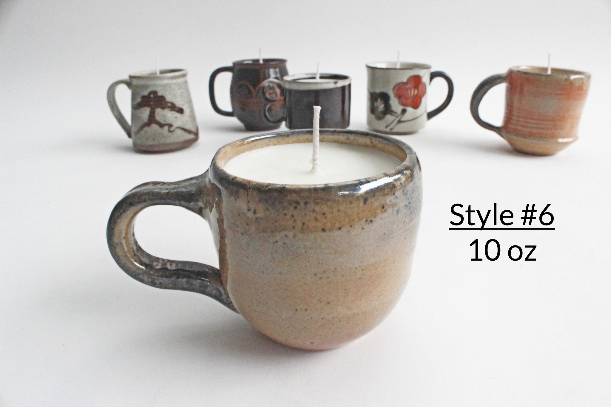 Stoneware Mug Candles, Hand Poured Soy Wax, Eco-Friendly Lavender & Rosemary Scented Candle