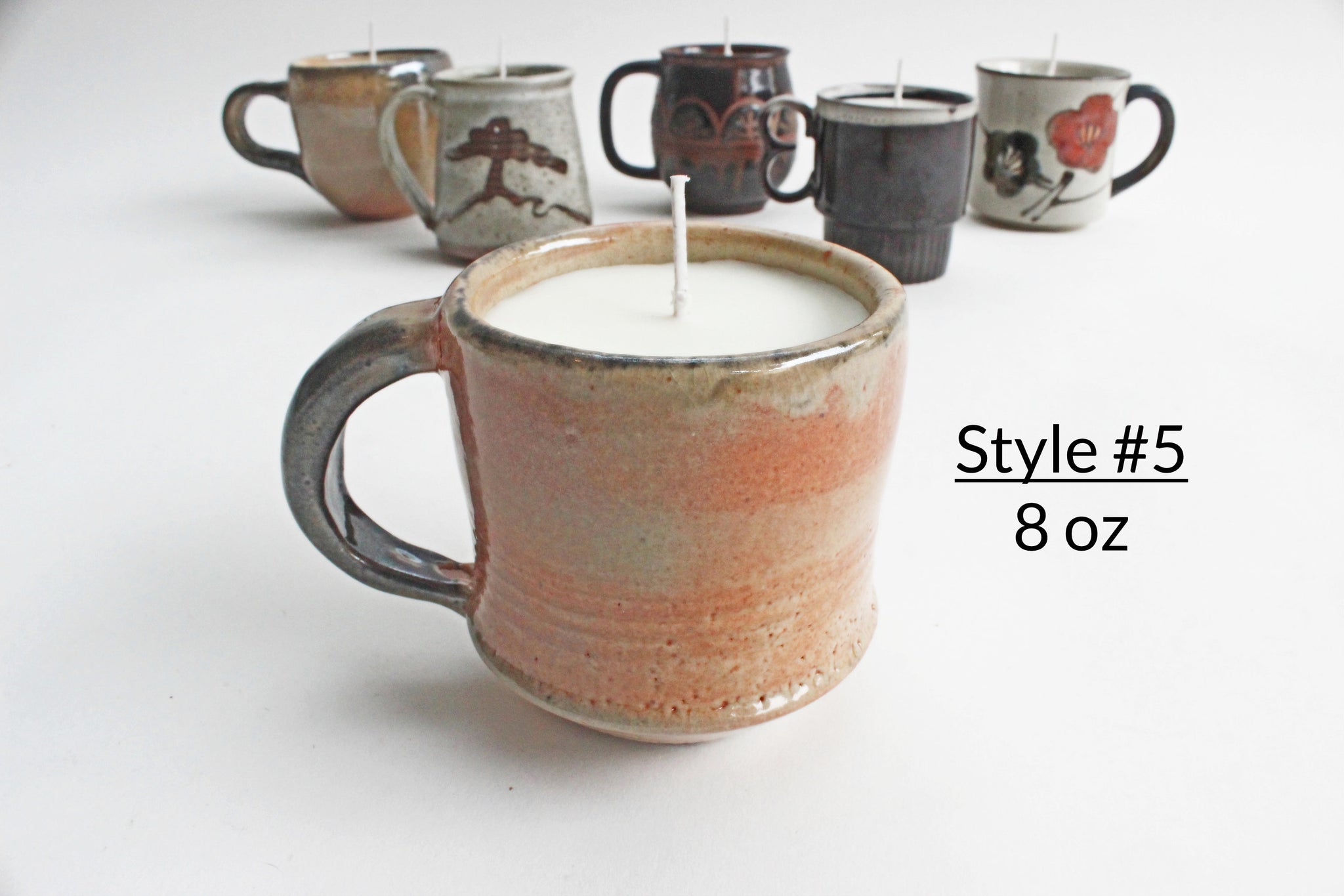 Stoneware Mug Candles, Hand Poured Soy Wax, Eco-Friendly Lavender & Rosemary Scented Candle