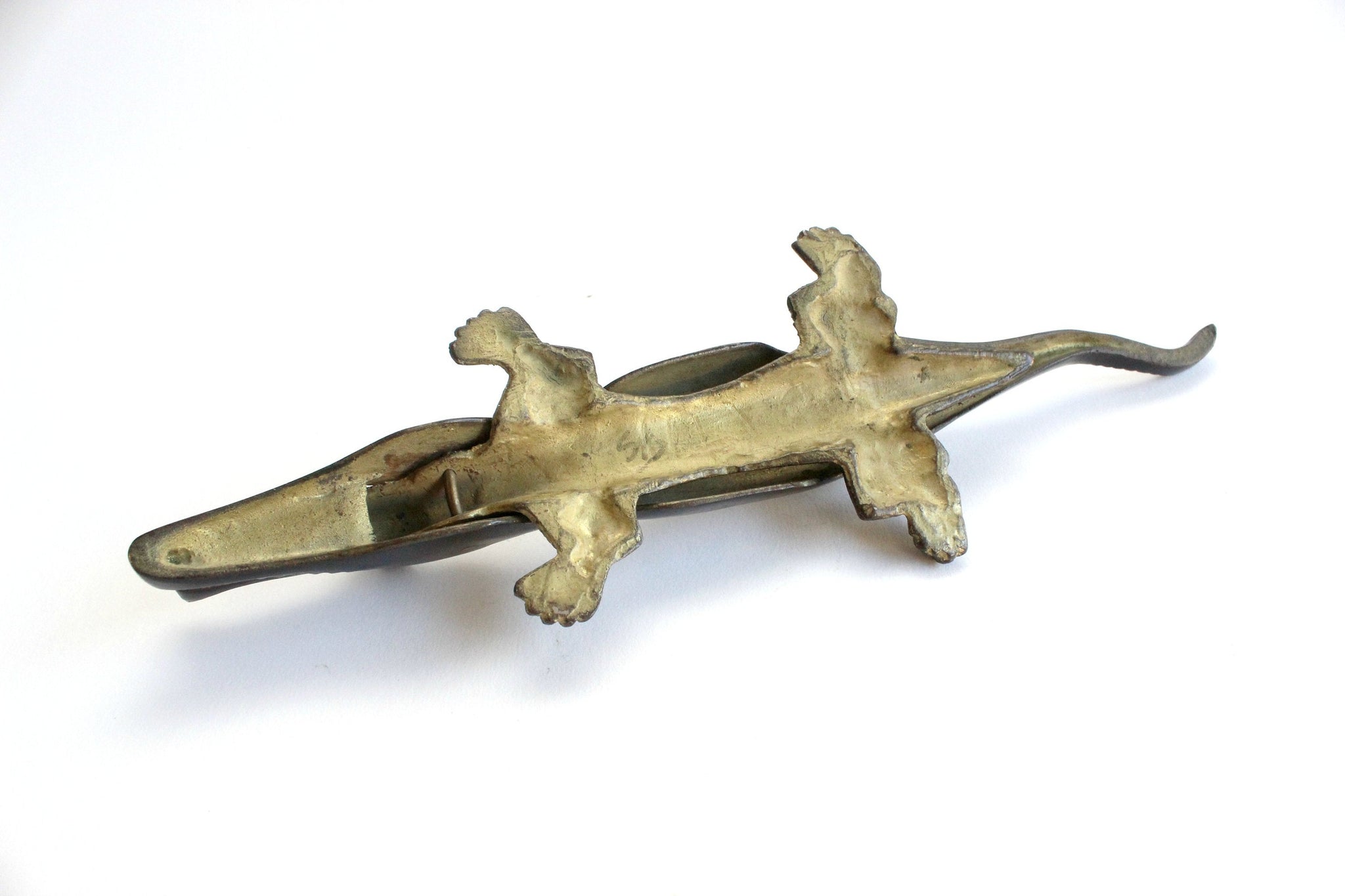 Vintage Brass Alligator Figurine, Animal Lover's Gift
