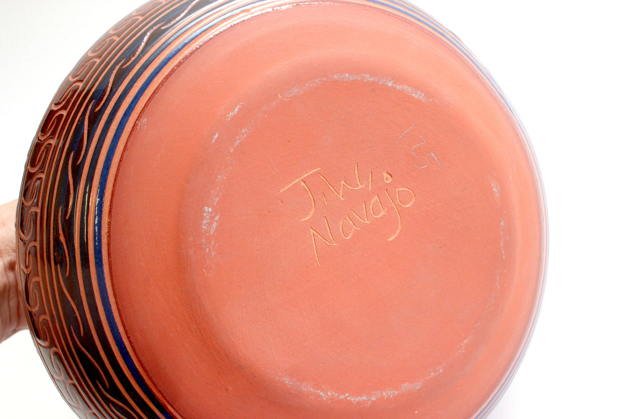 Native American Pottery, Signed Navajo Red Clay Pot