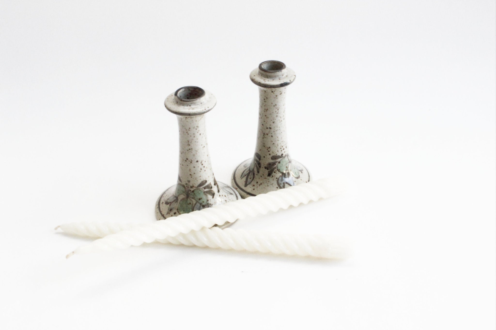 Stoneware Candlestick Holders, Boho Style Table/Mantel Decor,