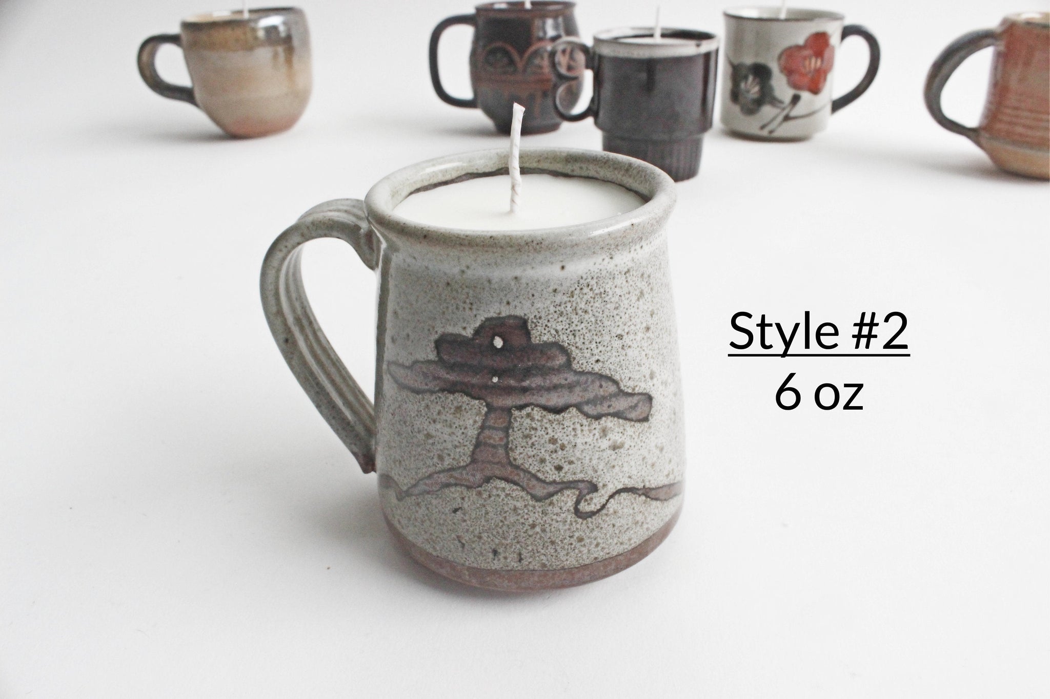 Stoneware Mug Candles, Hand Poured Soy Wax, Eco-Friendly Lavender & Rosemary Scented Candle