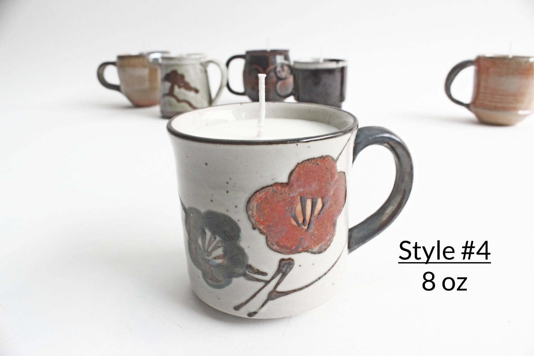 Stoneware Mug Candles, Hand Poured Soy Wax, Eco-Friendly Lavender & Rosemary Scented Candle