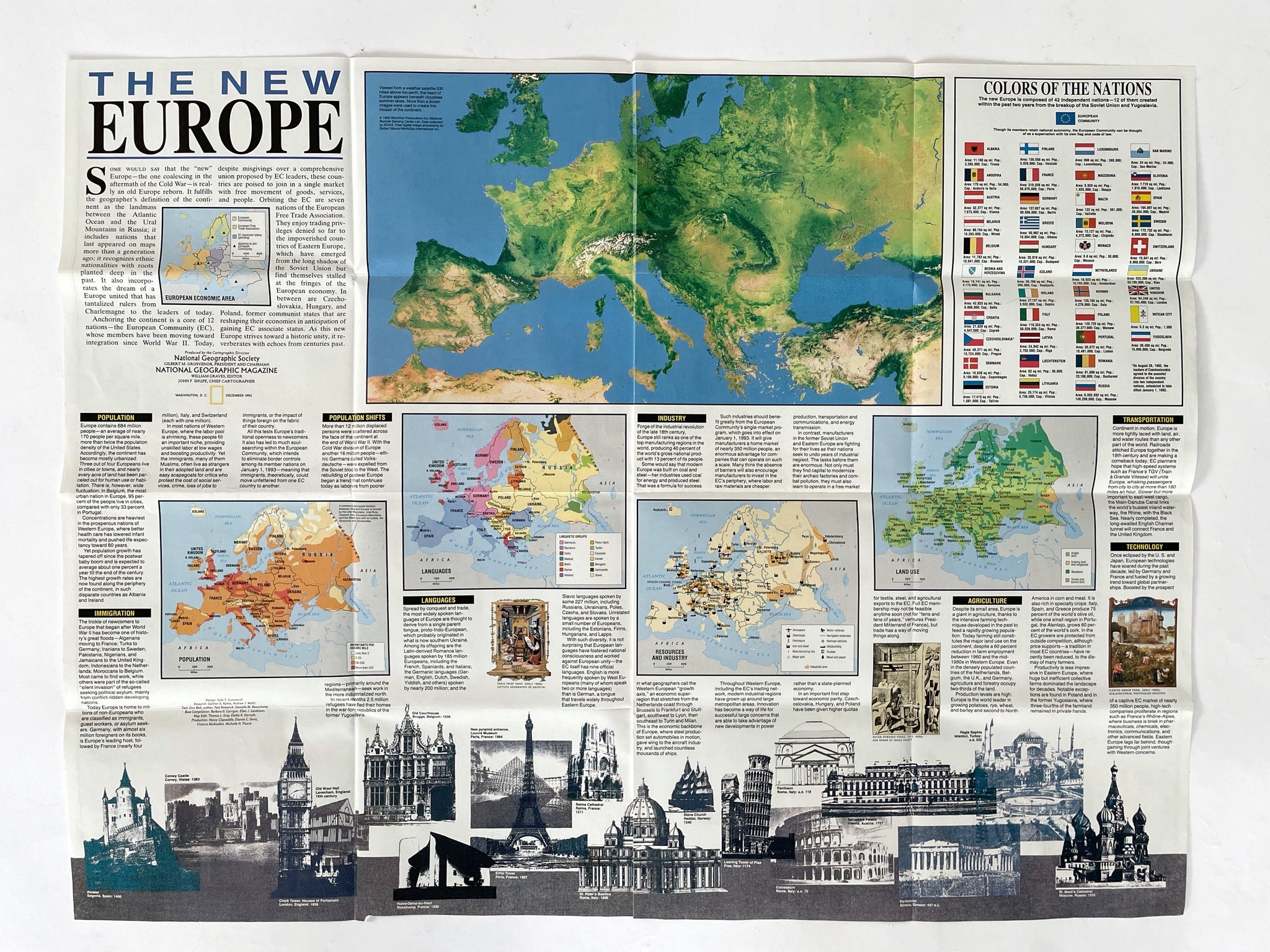 Map of Europe, Vintage Poster Map