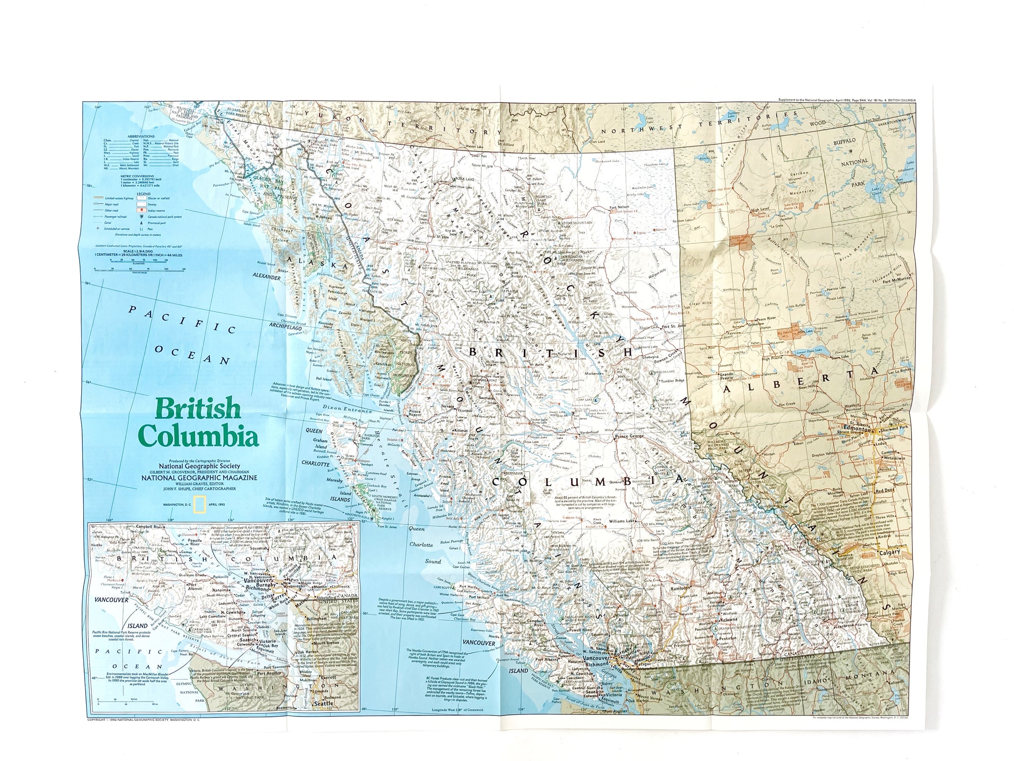 Vintage Poster Map of British Columbia