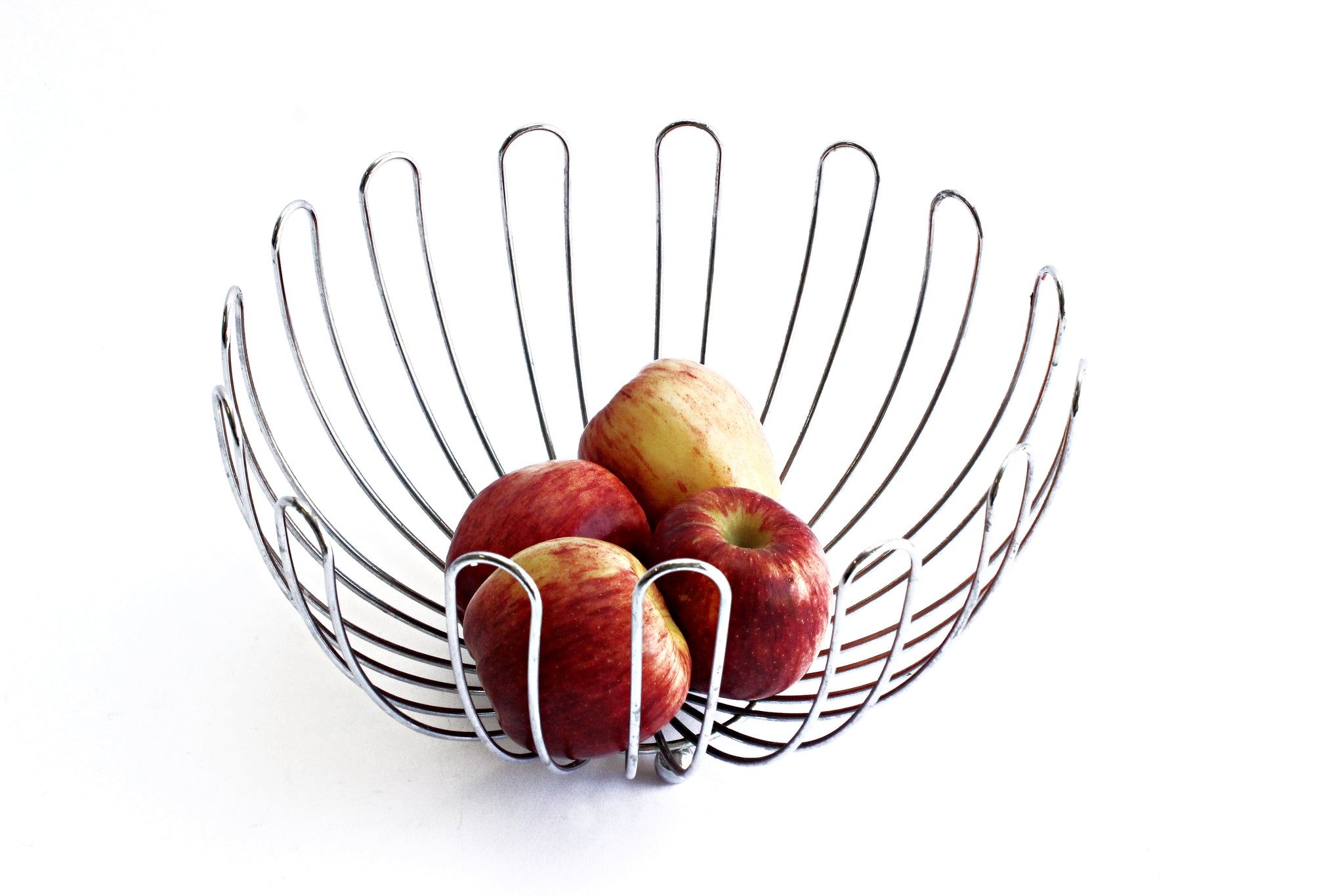 Mid Century Modern Fruit Bowl, Metal Kitchen Bowl