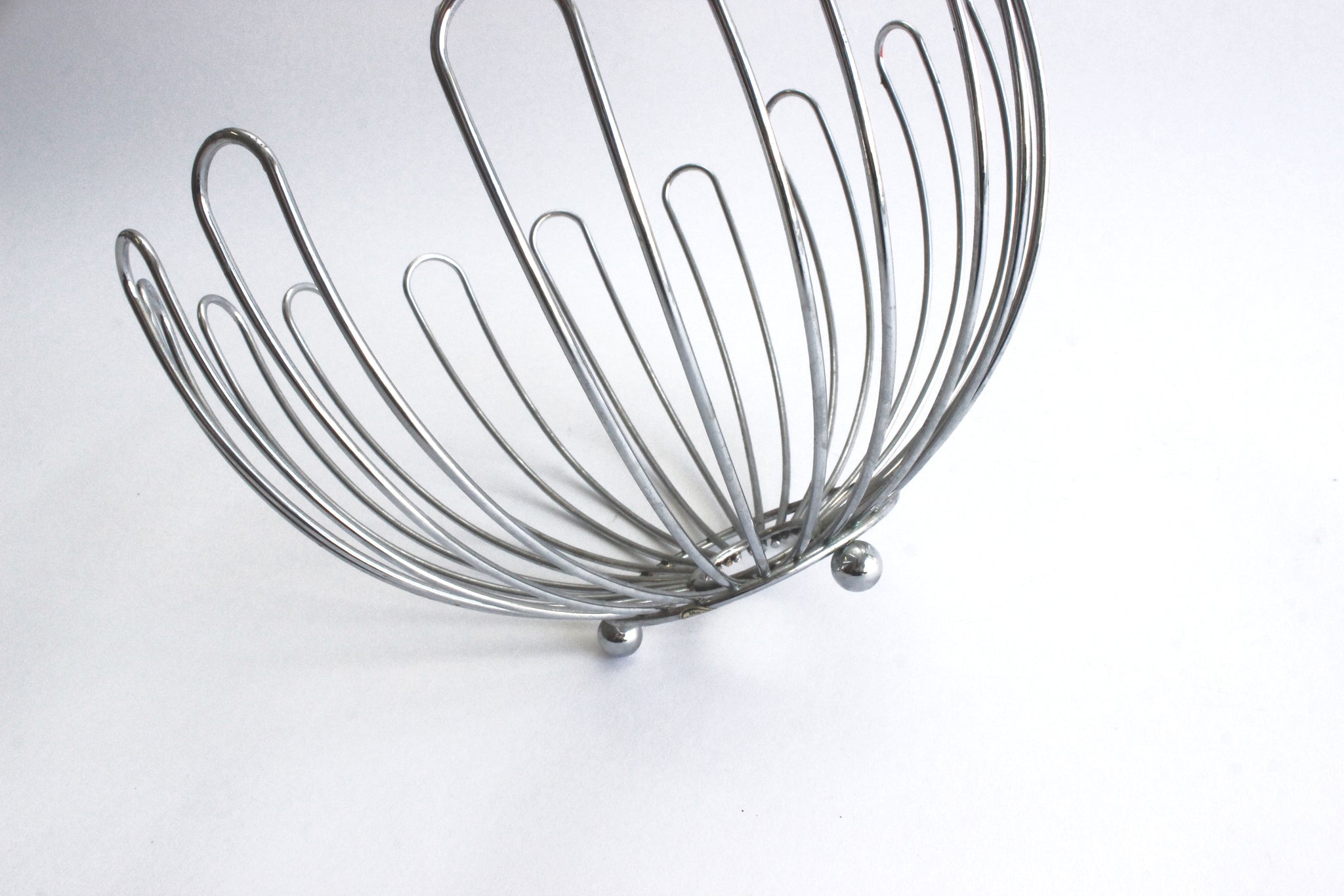 Mid Century Modern Fruit Bowl, Metal Kitchen Bowl