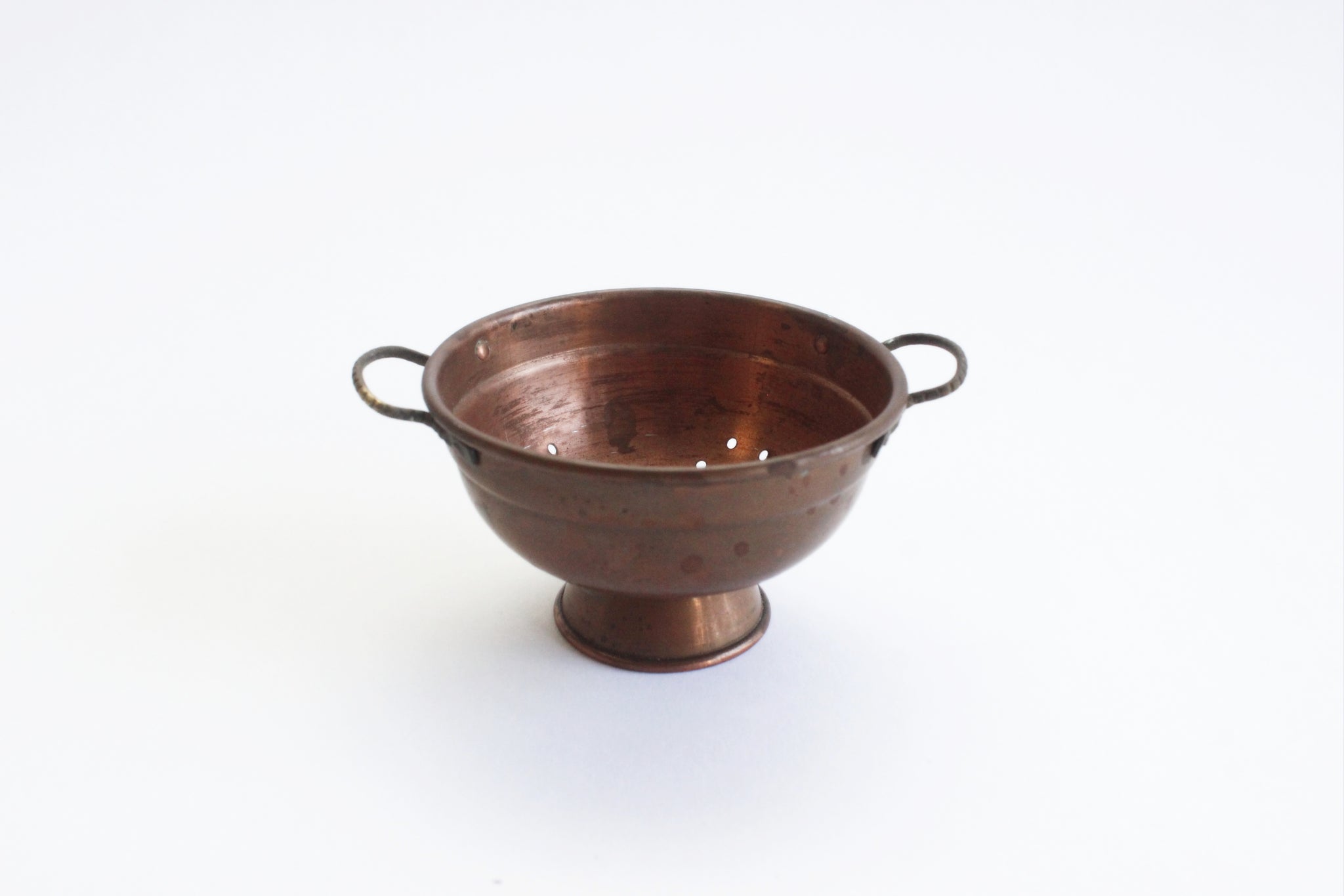 Miniature Copper Colander, Christmas Tree Ornament, Gift Topper
